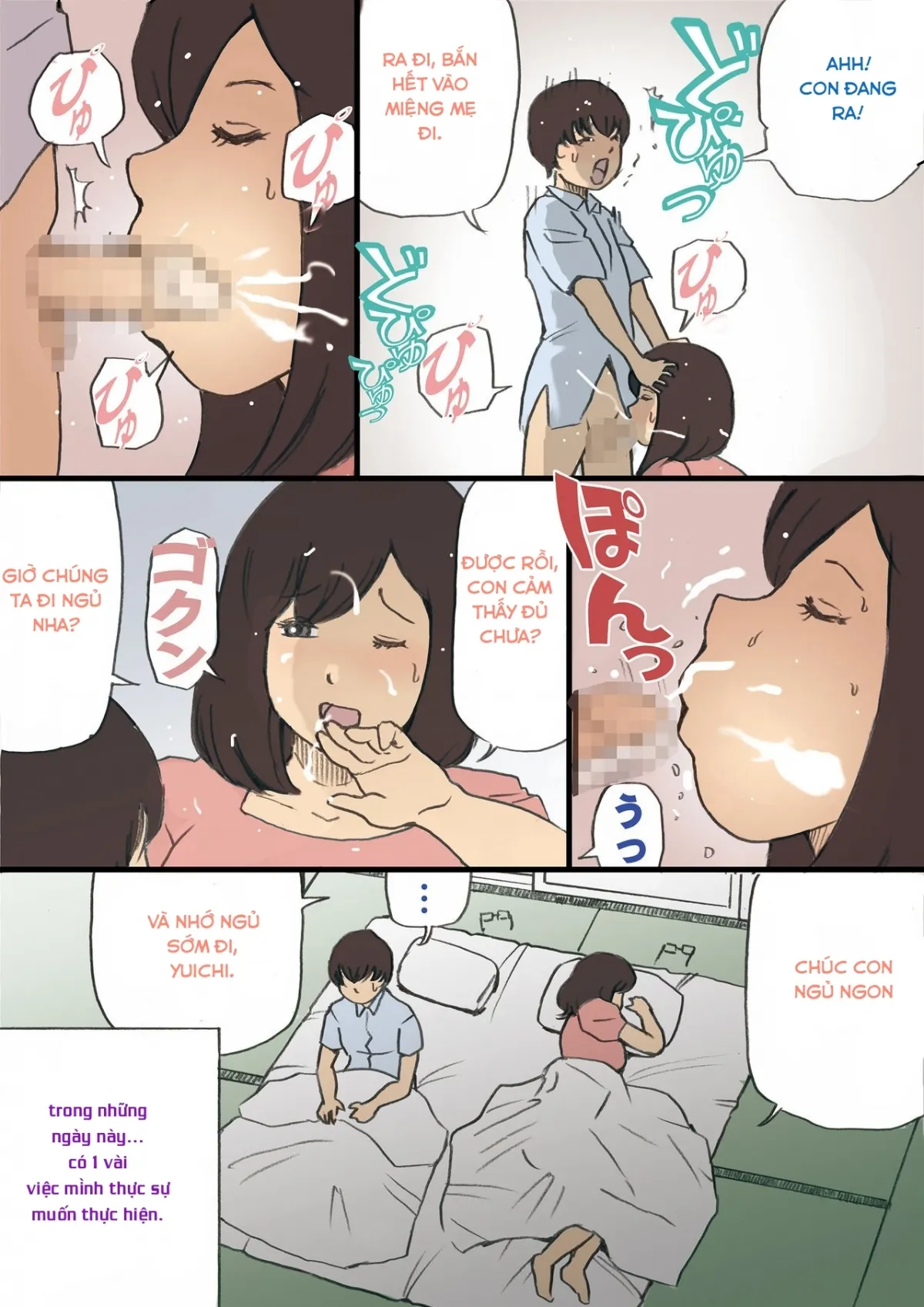 HentaiVN.net - Ảnh 7 - Khi bố vắng nhà! [Mama o Haramasu Daisakusen!!] - Chap 1: bố đi công tác rồi