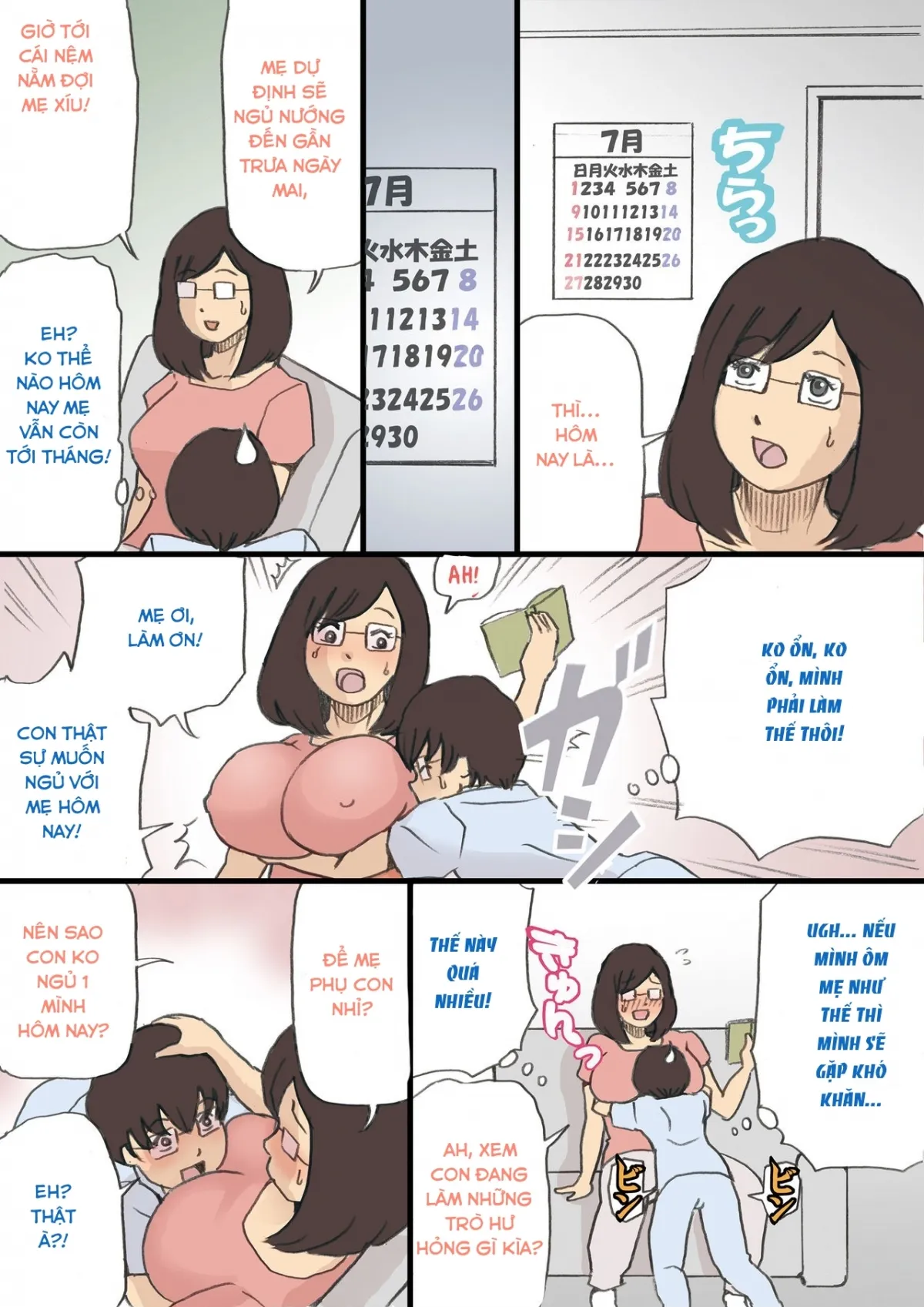 HentaiVN.net - Ảnh 6 - Khi bố vắng nhà! [Mama o Haramasu Daisakusen!!] - Chap 2: nhọ cho cậu bé