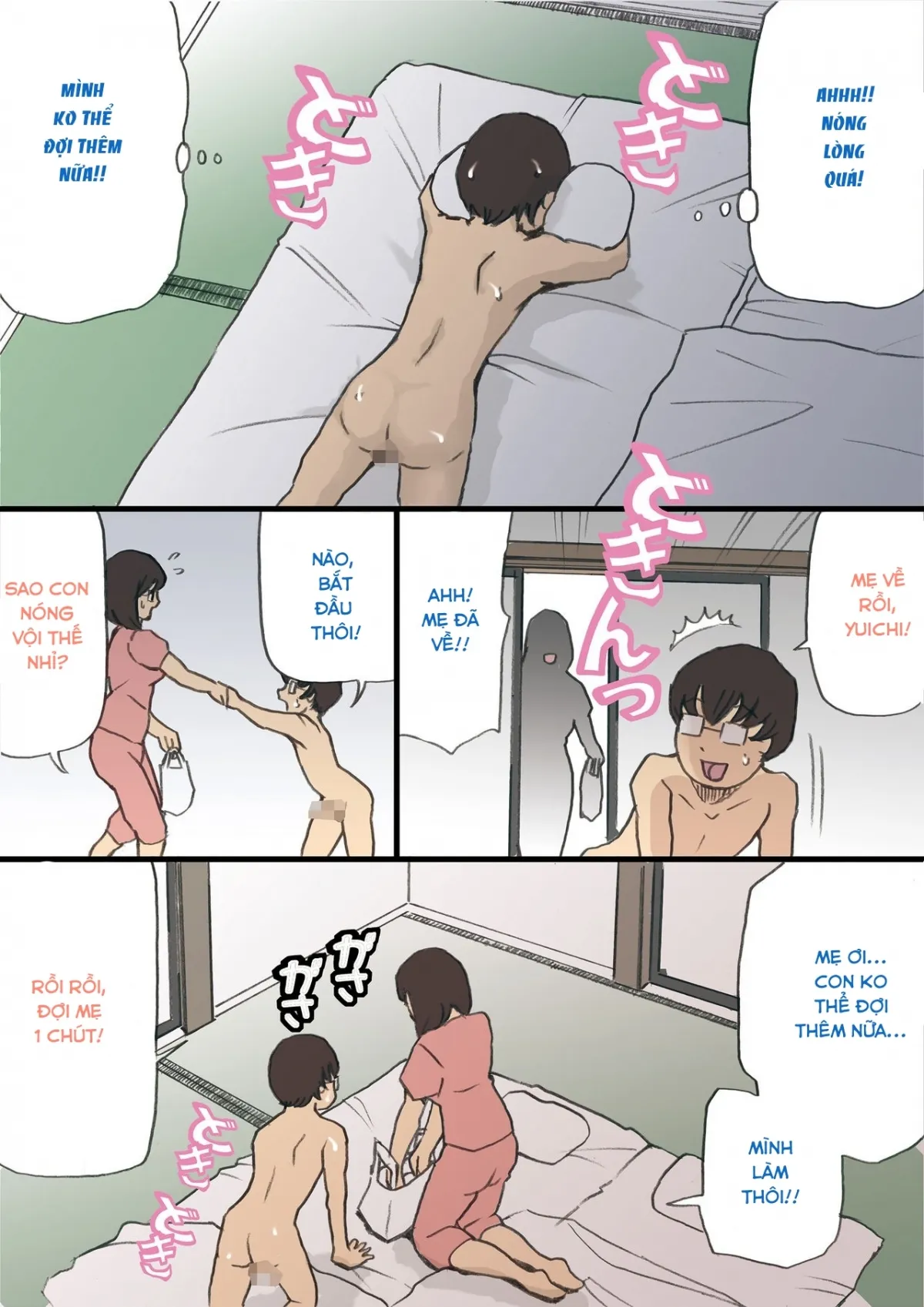 HentaiVN.net - Ảnh 7 - Khi bố vắng nhà! [Mama o Haramasu Daisakusen!!] - Chap 2: nhọ cho cậu bé