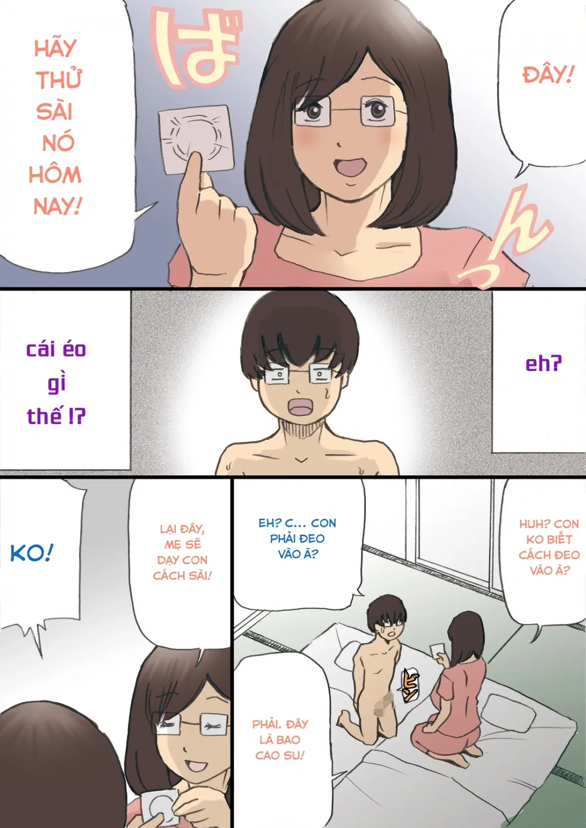 HentaiVN.net - Ảnh 8 - Khi bố vắng nhà! [Mama o Haramasu Daisakusen!!] - Chap 2: nhọ cho cậu bé