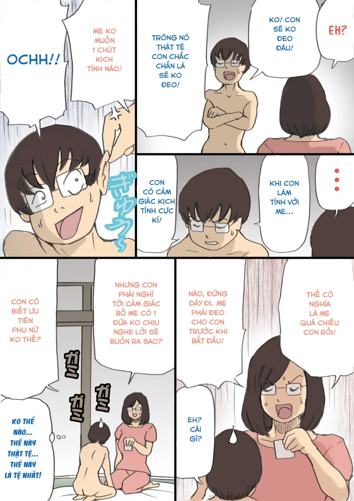 HentaiVN.net - Ảnh 9 - Khi bố vắng nhà! [Mama o Haramasu Daisakusen!!] - Chap 2: nhọ cho cậu bé