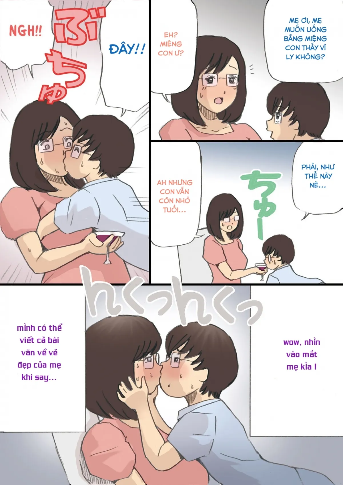 HentaiVN.net - Ảnh 7 - Khi bố vắng nhà! [Mama o Haramasu Daisakusen!!] - Chap 3: mẹ say rồi...