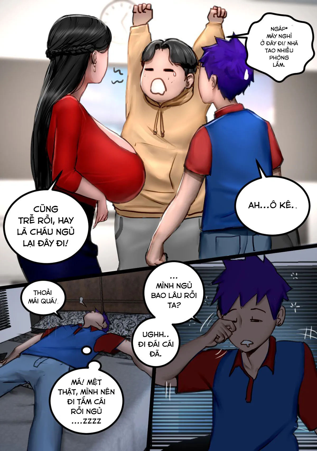 HentaiVN.net - Ảnh 7 - Milf Airline [Milf Tiếp Viên hàng không] - Chap 2 - Tới nhà thằng bạn, phát hiện nhiều điều
