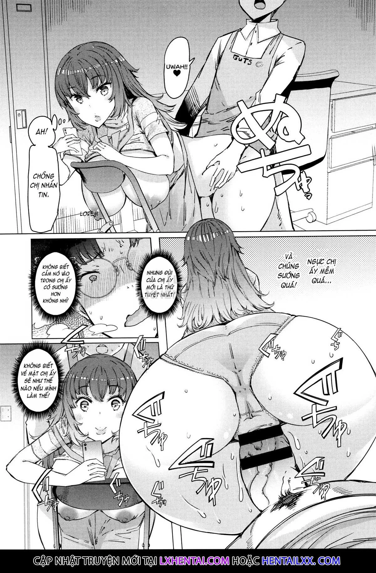 HentaiVN.net - Ảnh 8 - These Housewives Are Too Lewd I Can't Help It! [Hitozuma Ga Ero Sugite Shigoto Ni Naranai!] - Chap 4