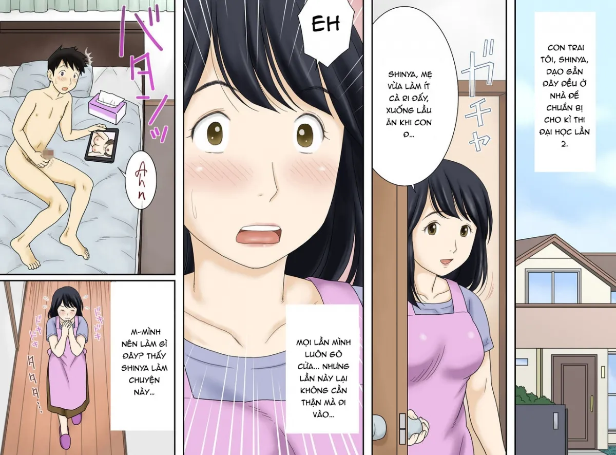HentaiVN.net - Ảnh 4 - Mẹ và con trai [Nagare De Musuko To Tsunagacchatta; Mom and son] - Chap 1 - Thủ dâm ngay trước mặt con trai mình?