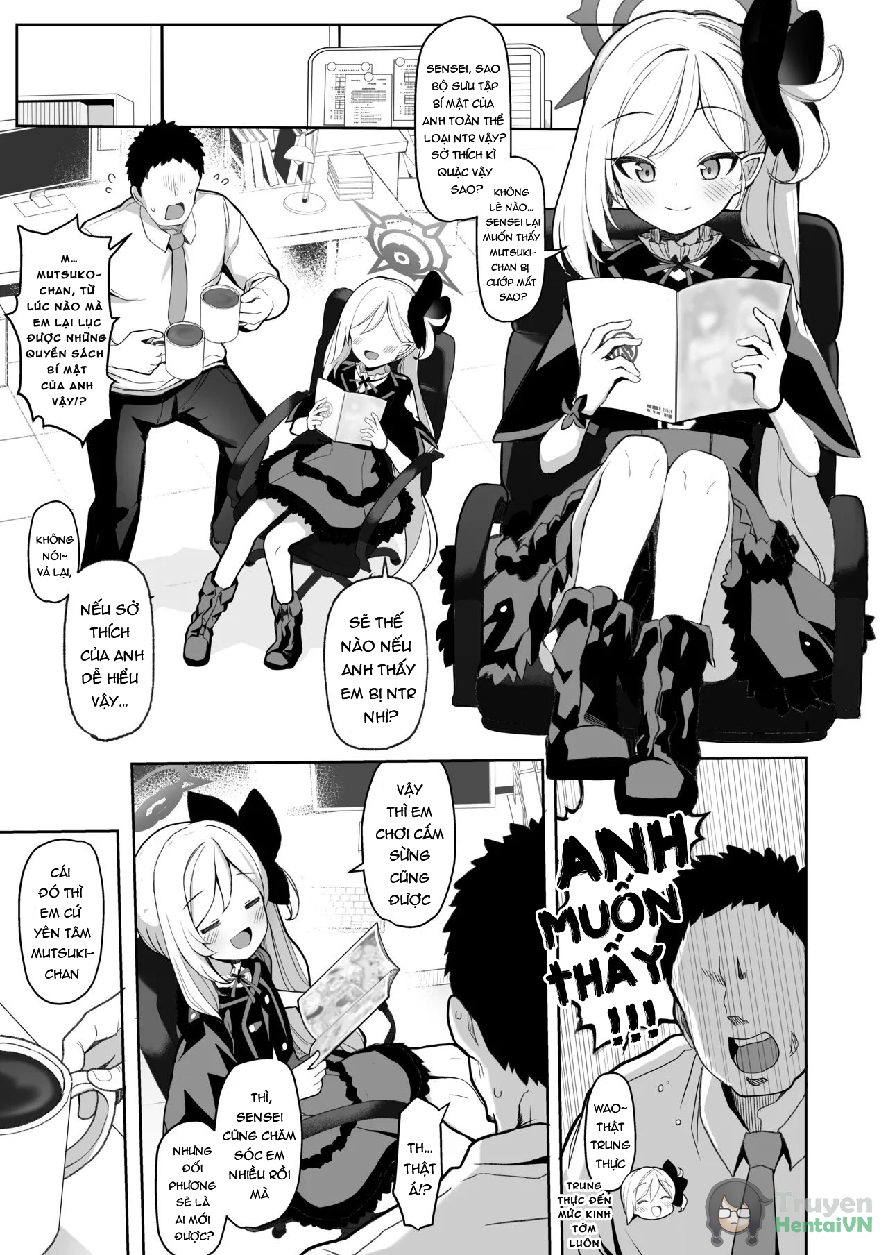 HentaiVN.net - Ảnh 3 - Netorase Archive (Blue Archive) - Oneshot