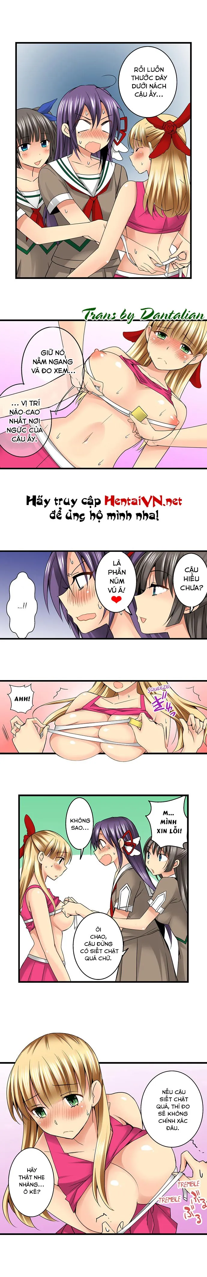 HentaiVN.net - Ảnh 10 - Lạc Vào Ngôi Trường Của Những Cô Gái Nứng Tình! [Sneaked Into A Horny Girls' School] - Chap 26: Lấy Số Đo Cơ thể Của Ichika