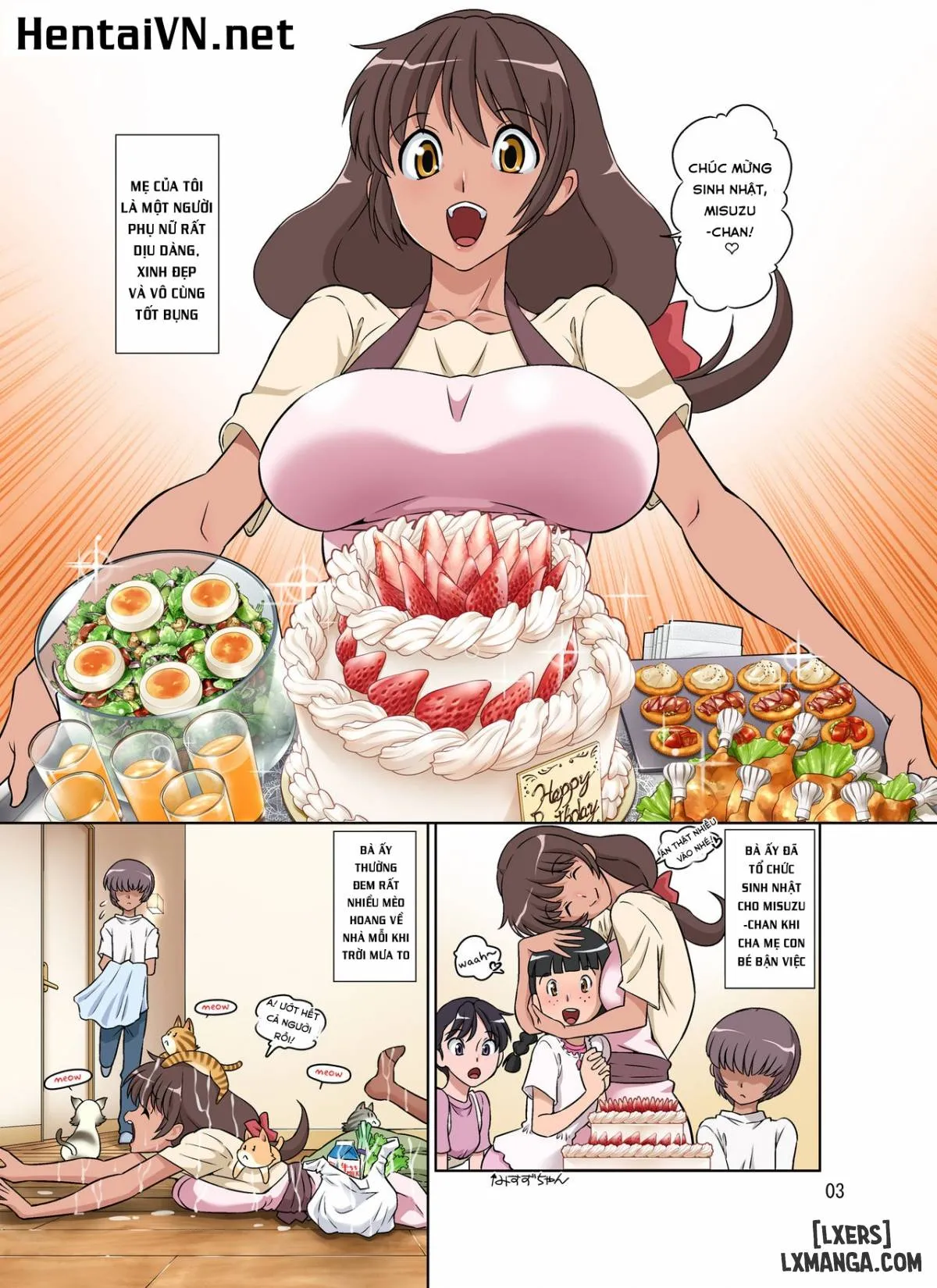 HentaiVN.net - Ảnh 3 - Sewayaki Mama, Musuko ni Hamerareru [世話焼きママ、息子にハメられる] - Oneshot