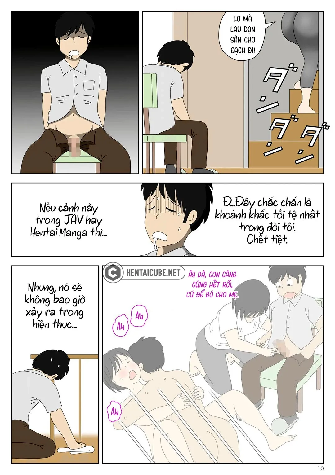 HentaiVN.net - Ảnh 11 - Bị mẹ phát hiện đang rình trộm thủ dâm [Onaneta Kaa-san; Masturbating to Mom] - Chap 1
