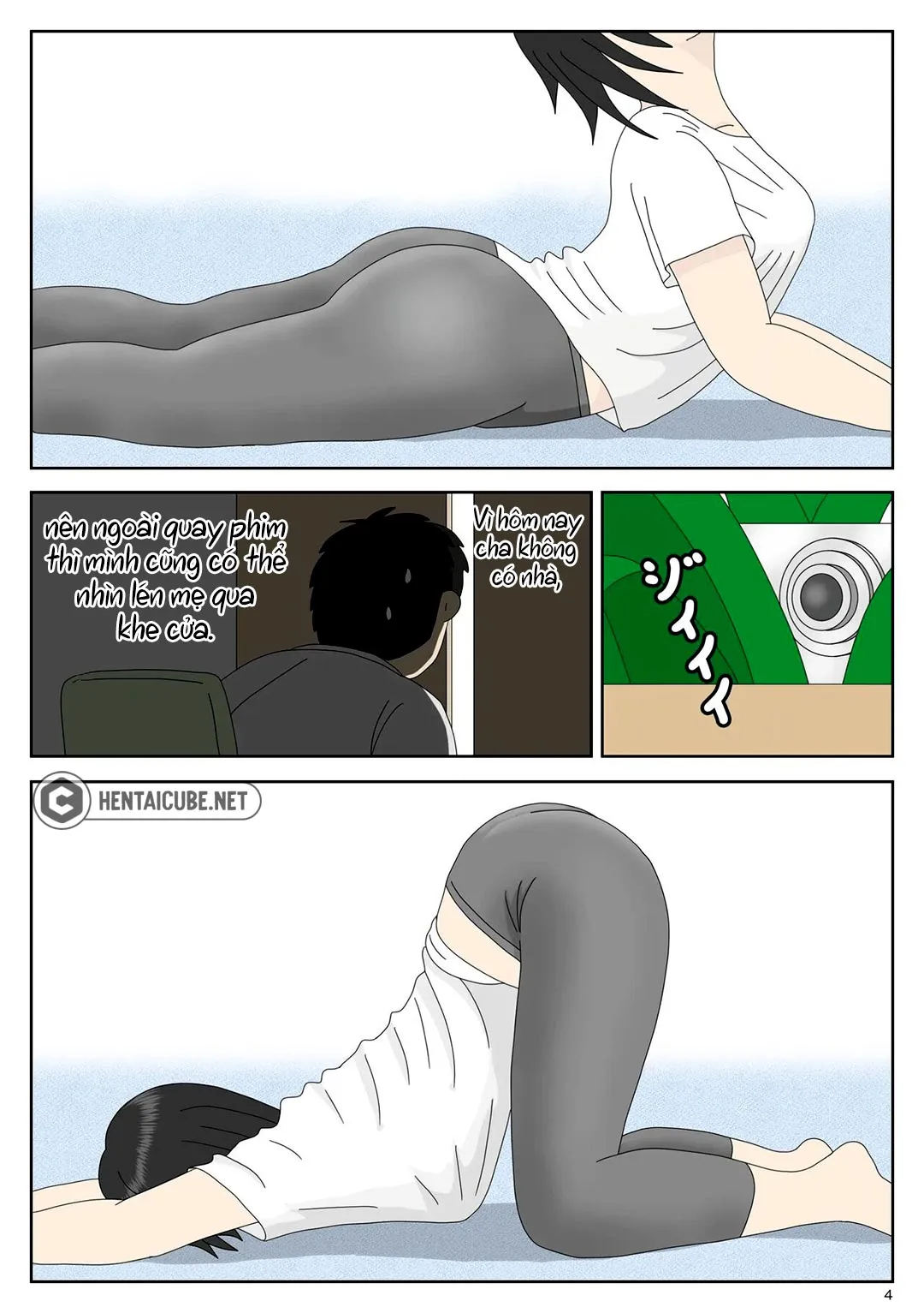 HentaiVN.net - Ảnh 5 - Bị mẹ phát hiện đang rình trộm thủ dâm [Onaneta Kaa-san; Masturbating to Mom] - Chap 1