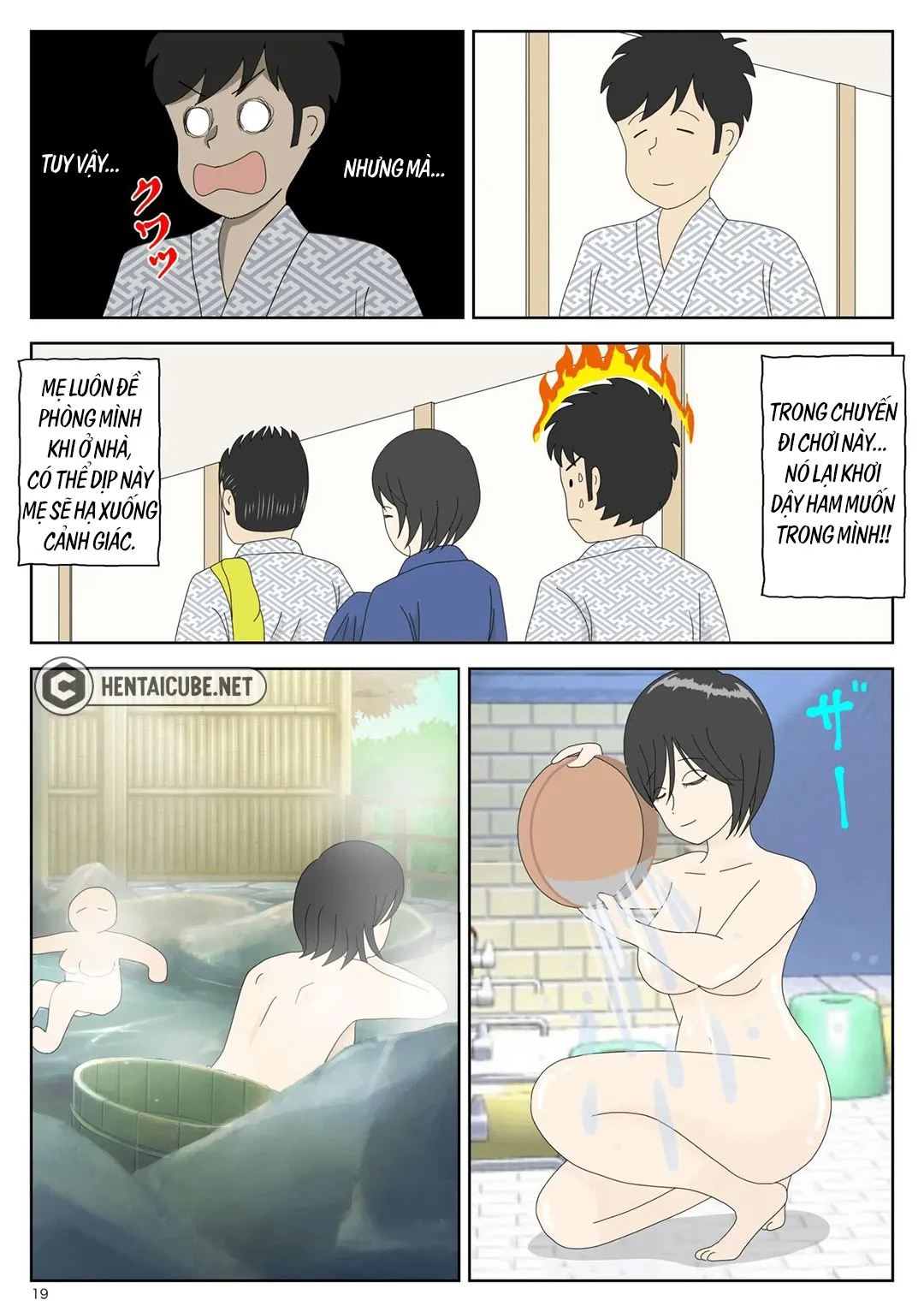 HentaiVN.net - Ảnh 20 - Bị mẹ phát hiện đang rình trộm thủ dâm [Onaneta Kaa-san; Masturbating to Mom] - Chap 2