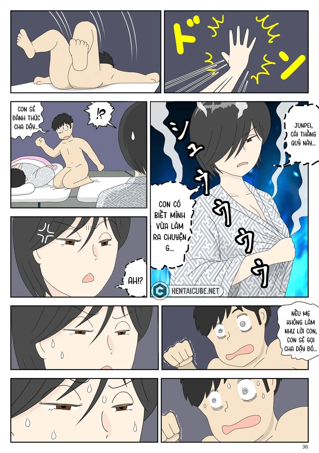 HentaiVN.net - Ảnh 37 - Bị mẹ phát hiện đang rình trộm thủ dâm [Onaneta Kaa-san; Masturbating to Mom] - Chap 2