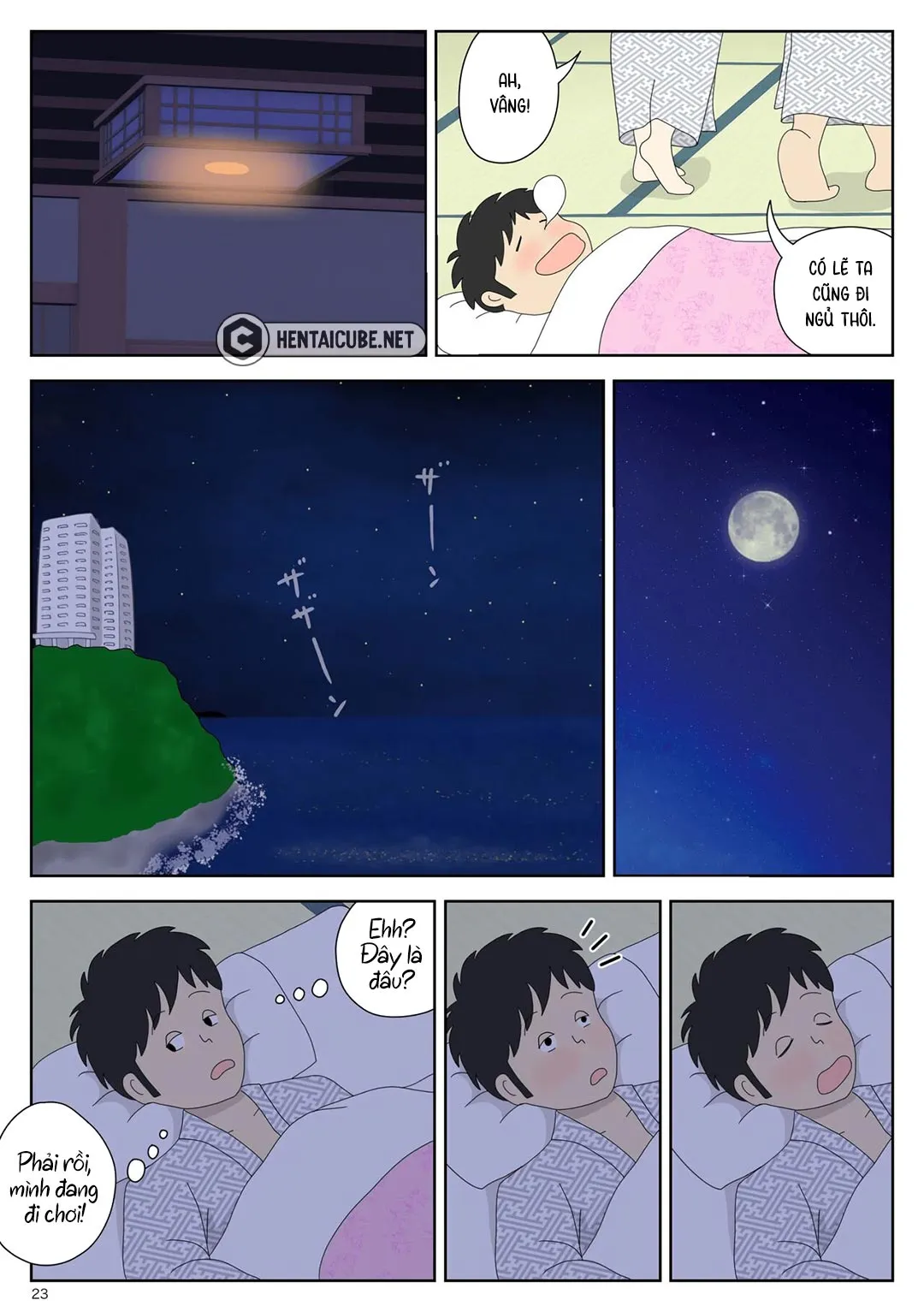 HentaiVN.net - Ảnh 24 - Bị mẹ phát hiện đang rình trộm thủ dâm [Onaneta Kaa-san; Masturbating to Mom] - Chap 2 - Cha ở kế bên