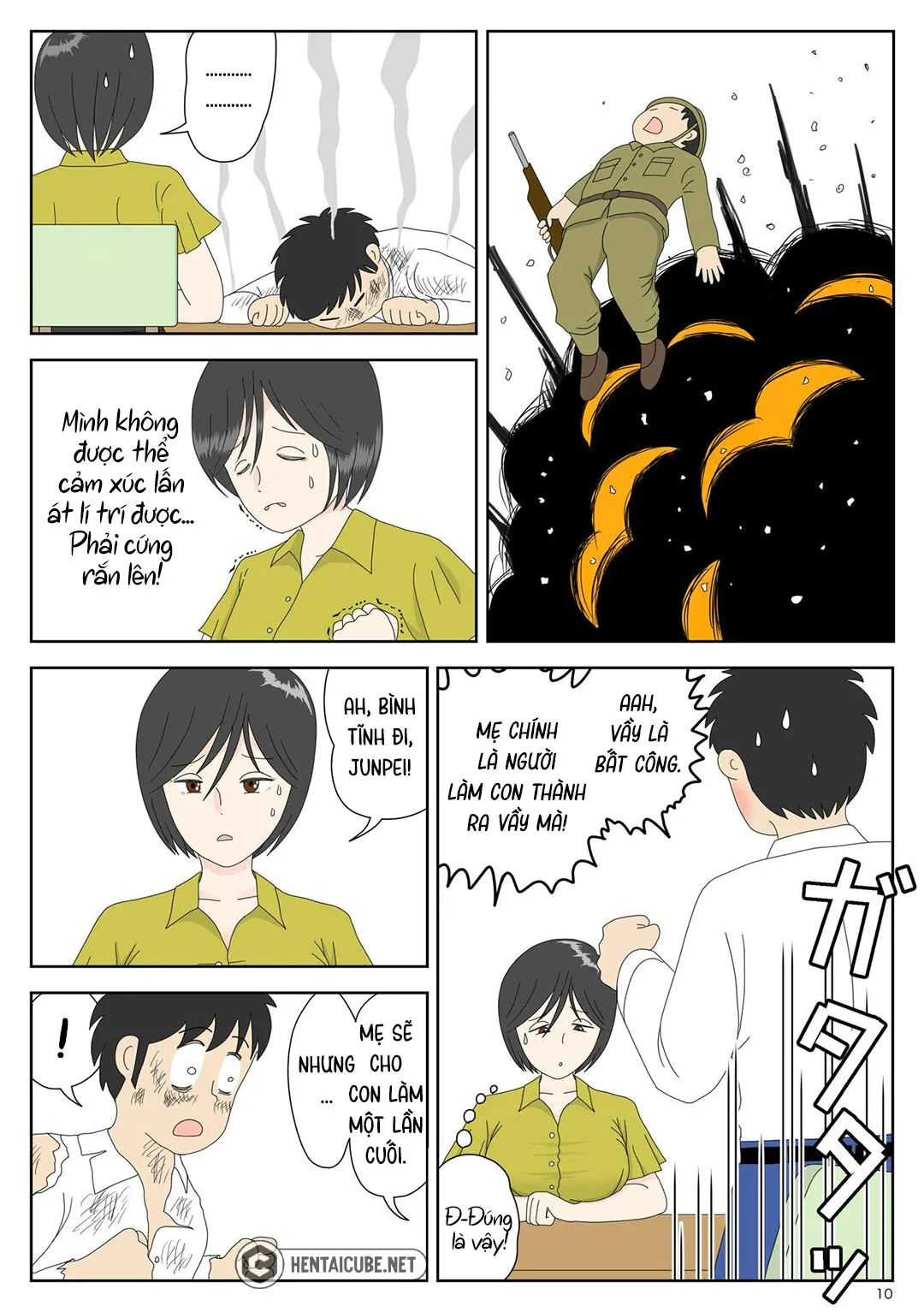HentaiVN.net - Ảnh 11 - Bị mẹ phát hiện đang rình trộm thủ dâm [Onaneta Kaa-san; Masturbating to Mom] - Chap 3 - Đỉnh cao sung sướng
