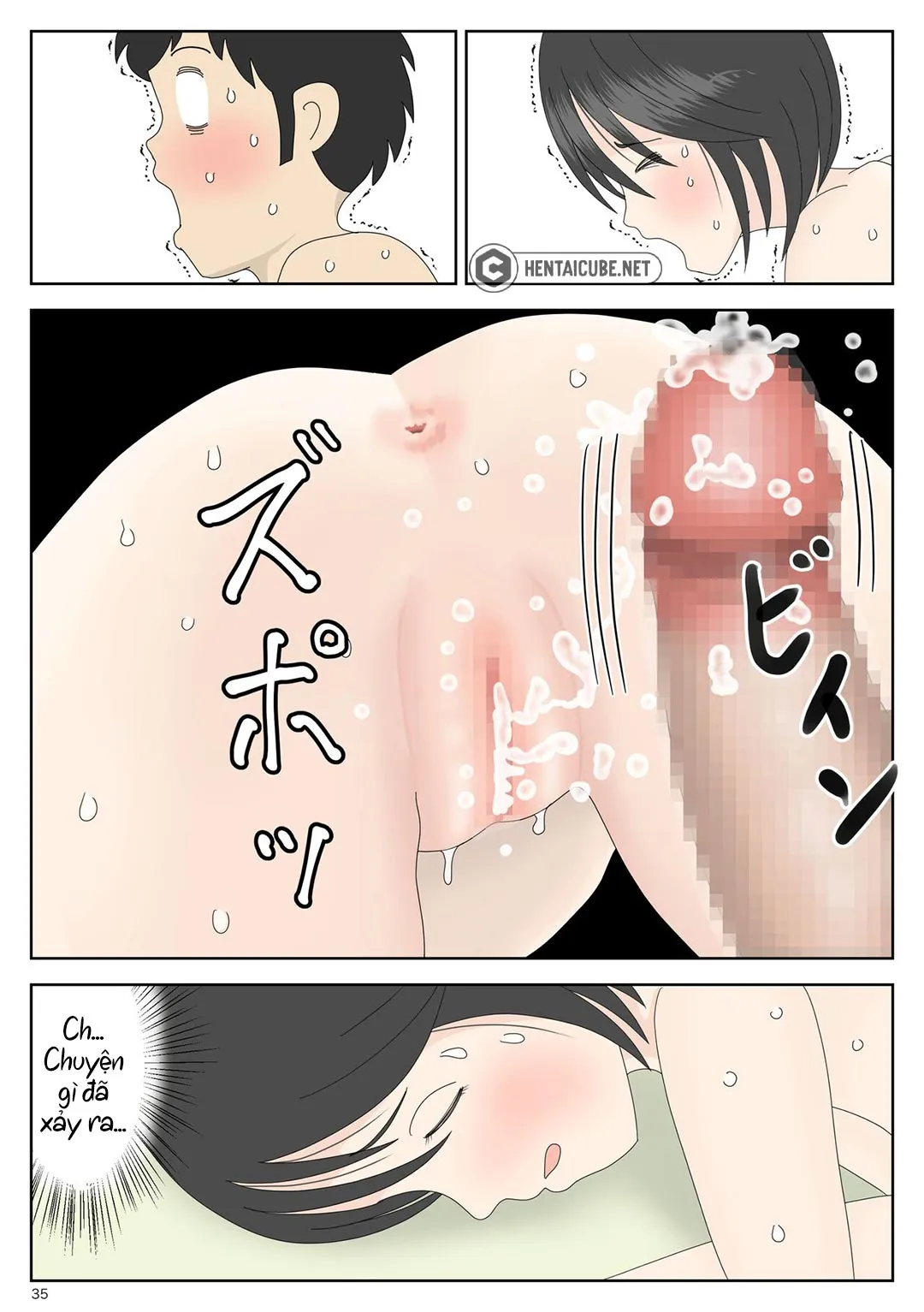 HentaiVN.net - Ảnh 36 - Bị mẹ phát hiện đang rình trộm thủ dâm [Onaneta Kaa-san; Masturbating to Mom] - Chap 3 - Đỉnh cao sung sướng