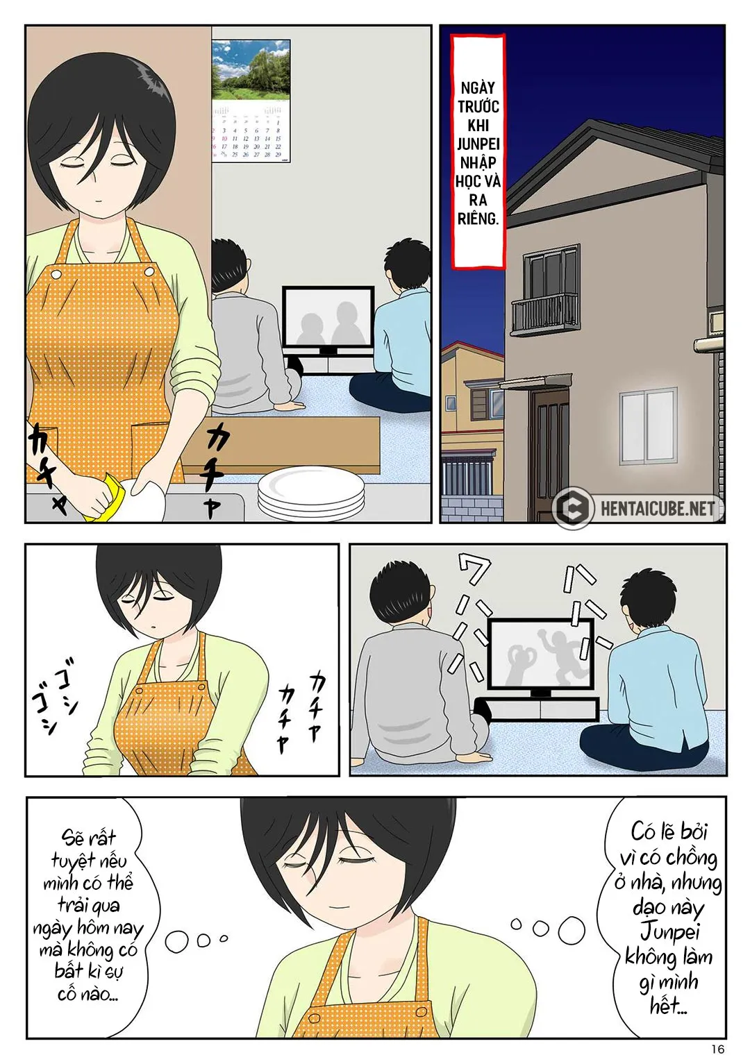 HentaiVN.net - Ảnh 17 - Bị mẹ phát hiện đang rình trộm thủ dâm [Onaneta Kaa-san; Masturbating to Mom] - Chap 4 - Thú vui của con trai tôi