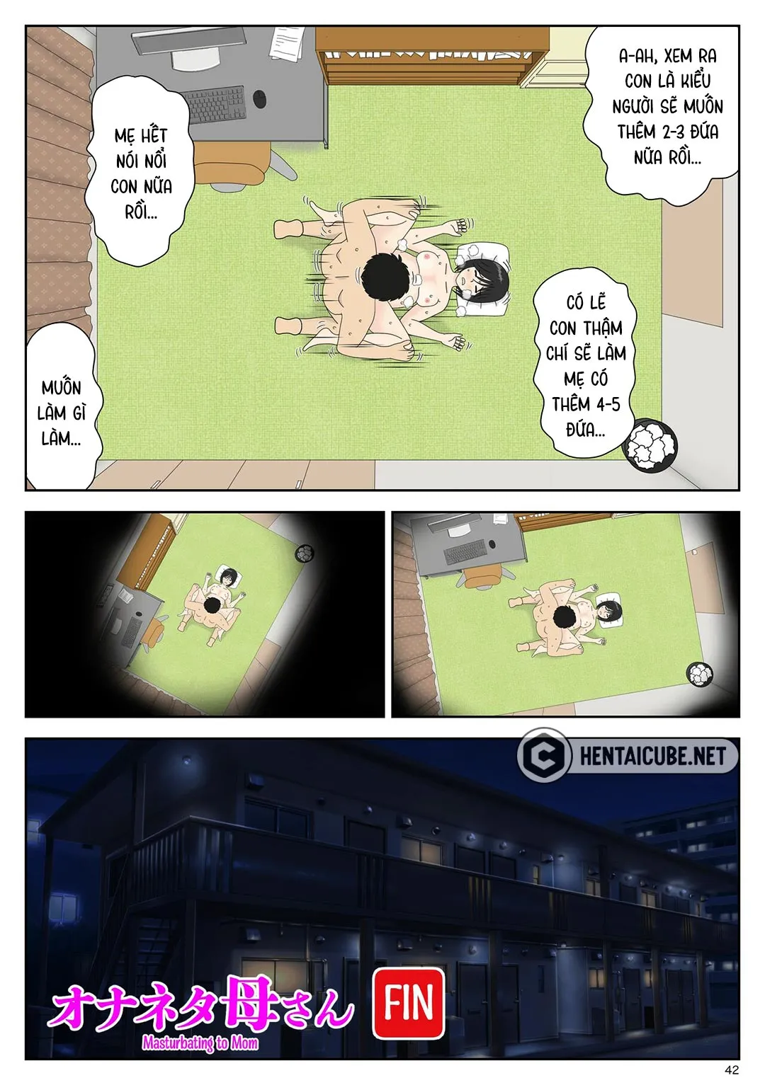 HentaiVN.net - Ảnh 43 - Bị mẹ phát hiện đang rình trộm thủ dâm [Onaneta Kaa-san; Masturbating to Mom] - Chap 4 - Thú vui của con trai tôi