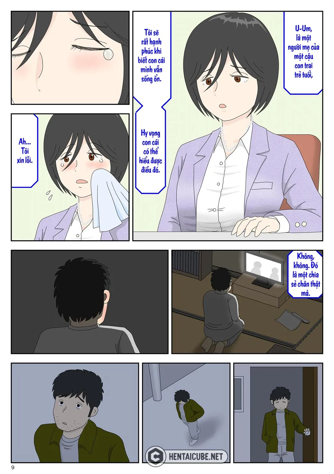 HentaiVN.net - Ảnh 10 - Bị mẹ phát hiện đang rình trộm thủ dâm [Onaneta Kaa-san; Masturbating to Mom] - Chap 5 - Sau cuối | Hết