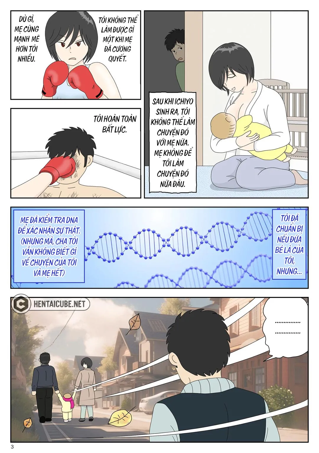 HentaiVN.net - Ảnh 4 - Bị mẹ phát hiện đang rình trộm thủ dâm [Onaneta Kaa-san; Masturbating to Mom] - Chap 5 - Sau cuối | Hết