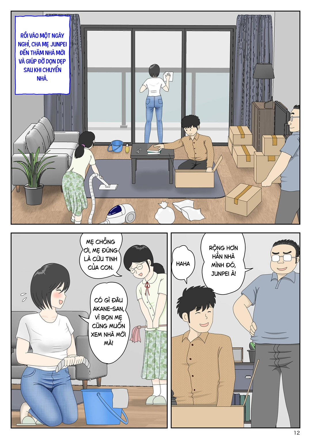 HentaiVN.net - Ảnh 12 - Bị mẹ phát hiện đang rình trộm thủ dâm [Onaneta Kaa-san; Masturbating to Mom] - Chap 9