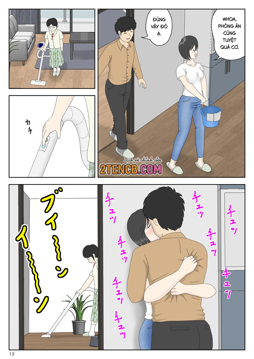 HentaiVN.net - Ảnh 13 - Bị mẹ phát hiện đang rình trộm thủ dâm [Onaneta Kaa-san; Masturbating to Mom] - Chap 9