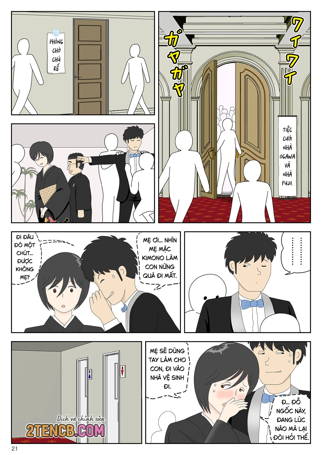 HentaiVN.net - Ảnh 21 - Bị mẹ phát hiện đang rình trộm thủ dâm [Onaneta Kaa-san; Masturbating to Mom] - Chap 9