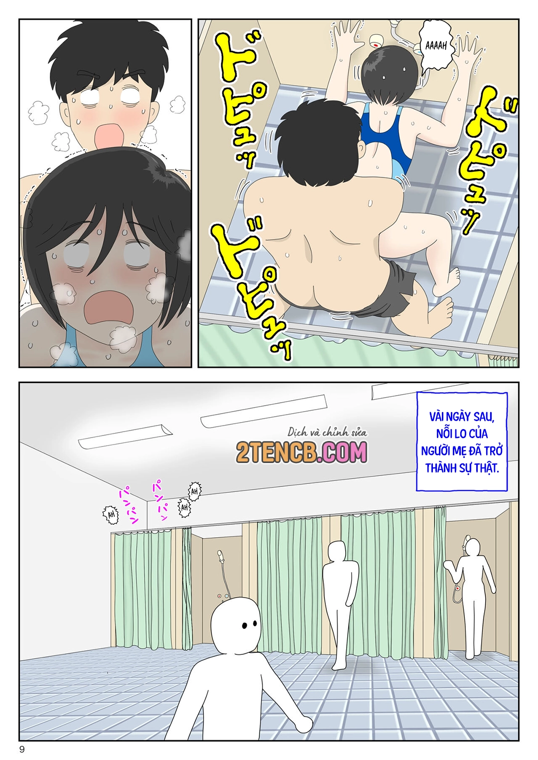 HentaiVN.net - Ảnh 9 - Bị mẹ phát hiện đang rình trộm thủ dâm [Onaneta Kaa-san; Masturbating to Mom] - Chap 9