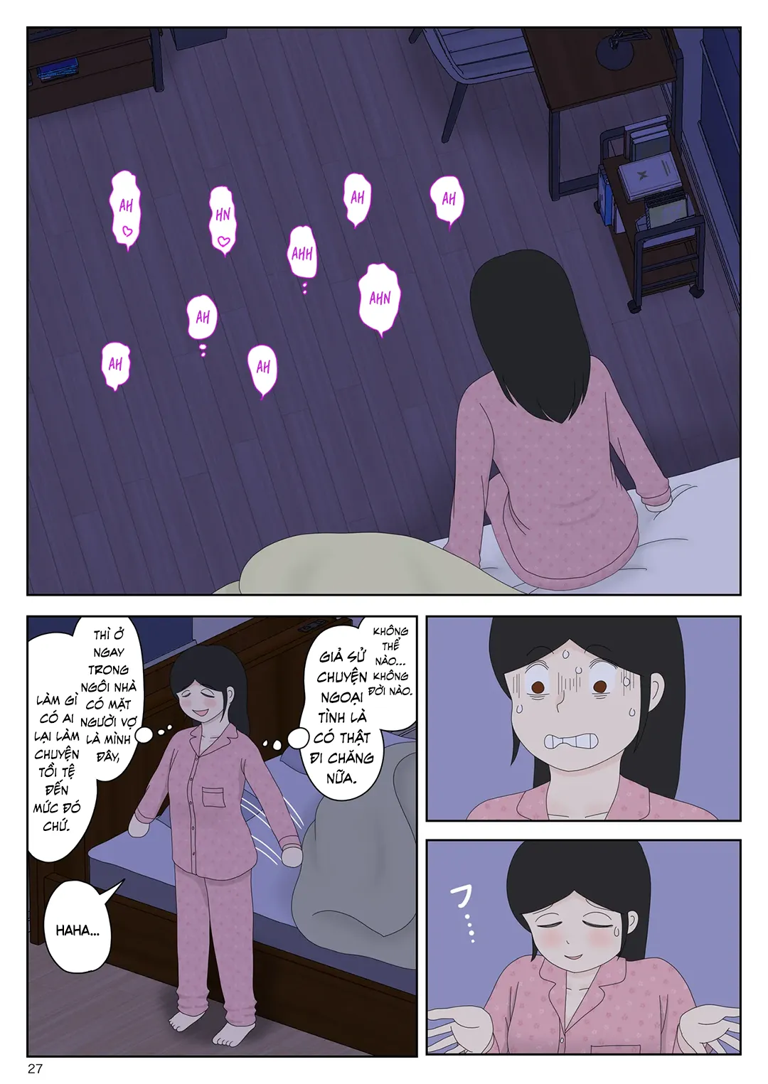 HentaiVN.net - Ảnh 27 - Bị mẹ phát hiện đang rình trộm thủ dâm [Onaneta Kaa-san; Masturbating to Mom] - Chap 10