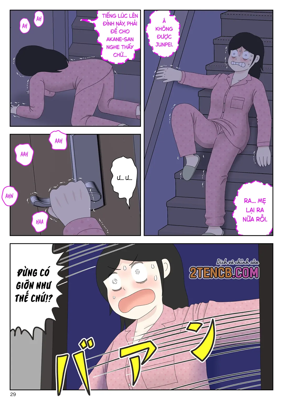HentaiVN.net - Ảnh 29 - Bị mẹ phát hiện đang rình trộm thủ dâm [Onaneta Kaa-san; Masturbating to Mom] - Chap 10