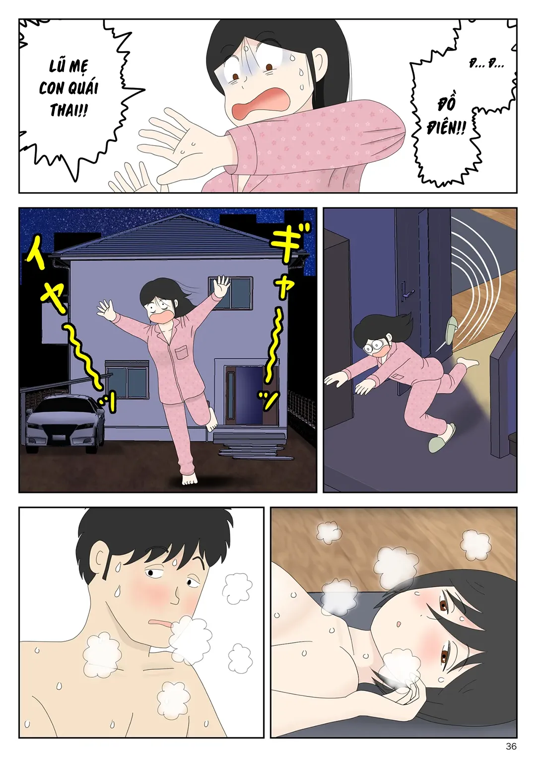 HentaiVN.net - Ảnh 36 - Bị mẹ phát hiện đang rình trộm thủ dâm [Onaneta Kaa-san; Masturbating to Mom] - Chap 10