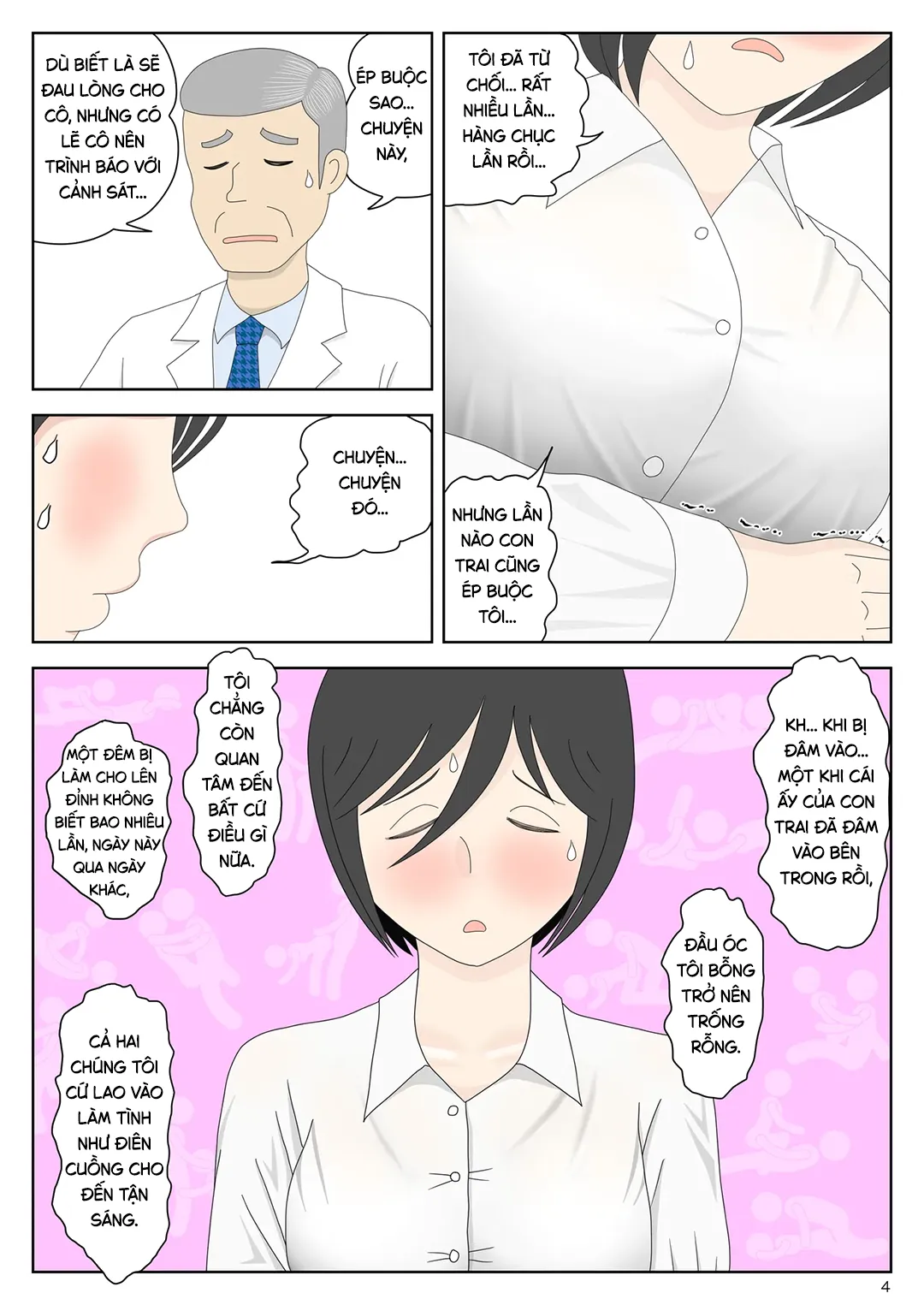 HentaiVN.net - Ảnh 4 - Bị mẹ phát hiện đang rình trộm thủ dâm [Onaneta Kaa-san; Masturbating to Mom] - Chap 10
