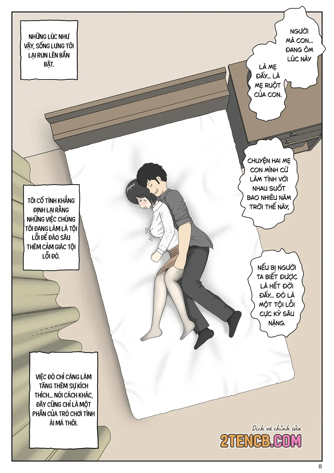 HentaiVN.net - Ảnh 8 - Bị mẹ phát hiện đang rình trộm thủ dâm [Onaneta Kaa-san; Masturbating to Mom] - Chap 10