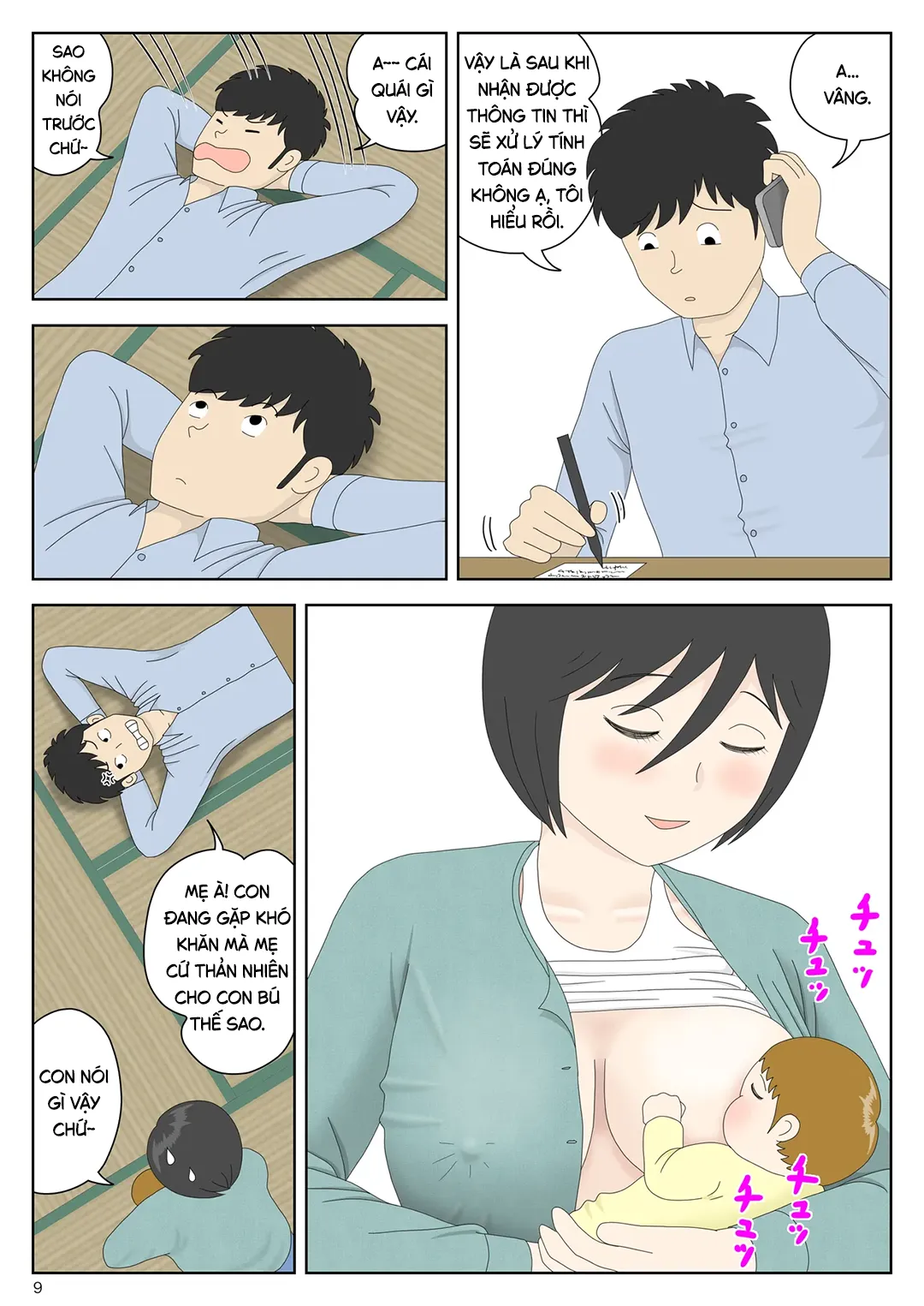 HentaiVN.net - Ảnh 9 - Bị mẹ phát hiện đang rình trộm thủ dâm [Onaneta Kaa-san; Masturbating to Mom] - Chap 11