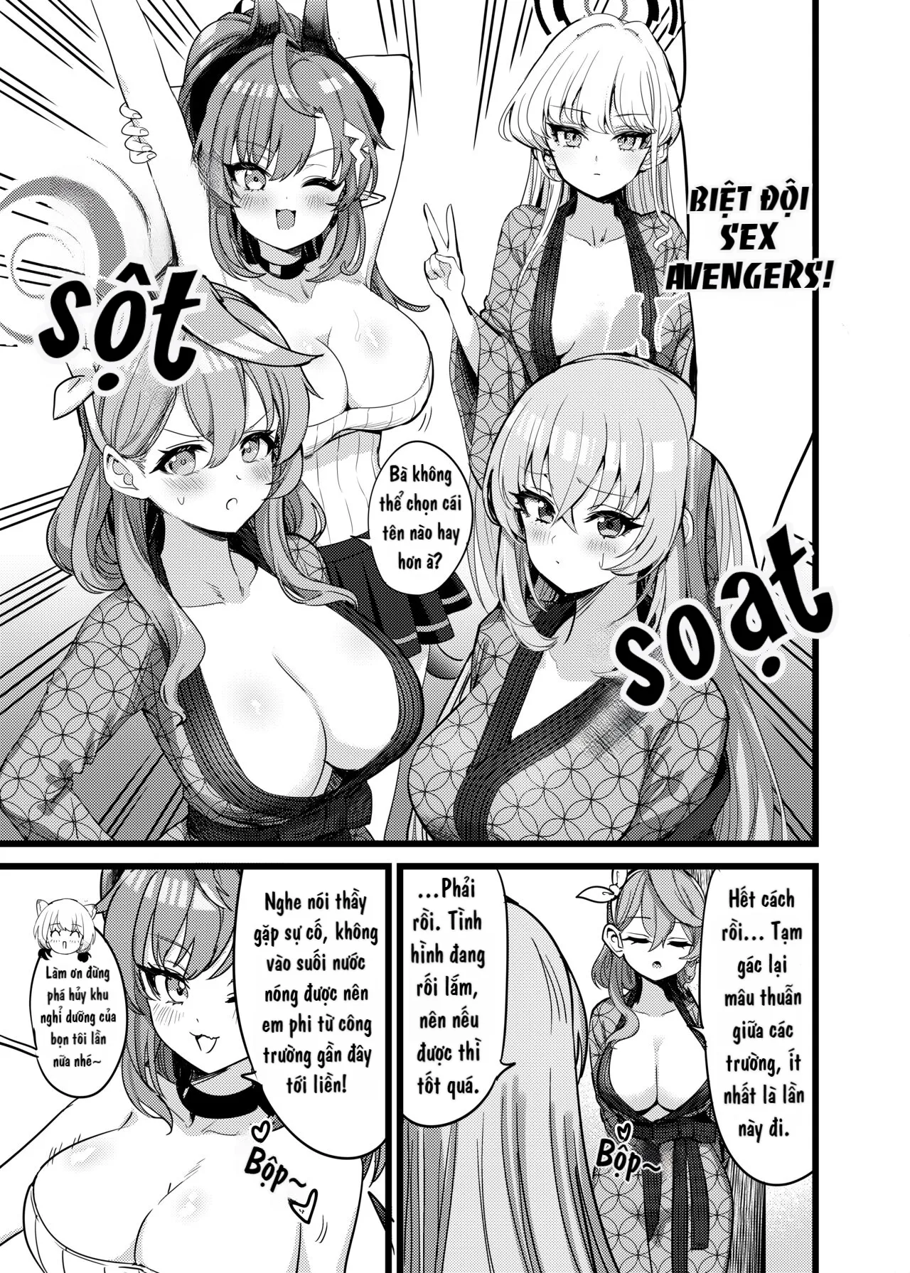 HentaiVN.net - Ảnh 16 - Sự cố kích thích tình dục ở suối nước nóng! Cố lên nào, SEX Avengers!! (Blue Archive) [Vietnam] [Bản dịch Hikari] - Oneshot