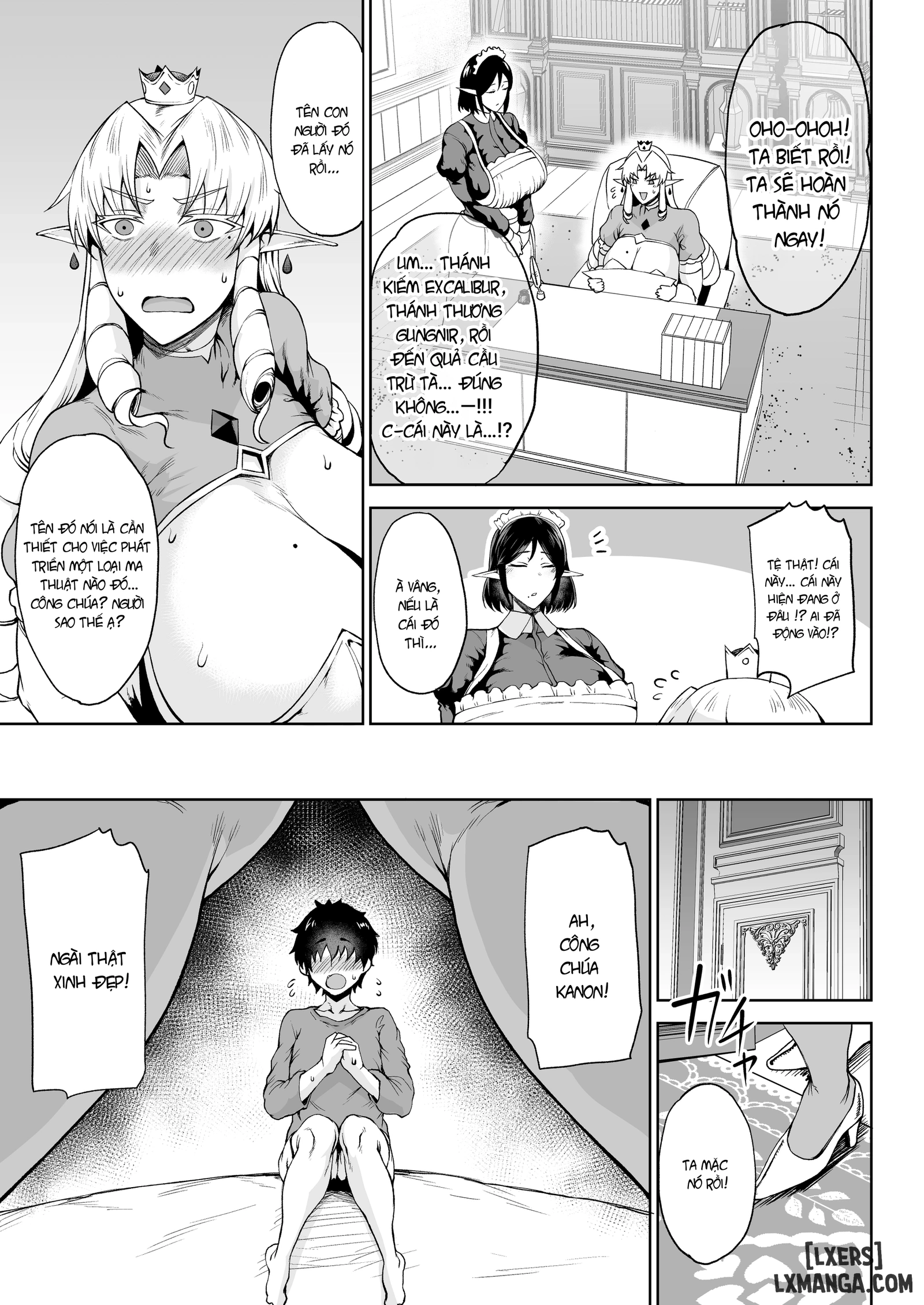 HentaiVN.net - Ảnh 28 - Ouken Sandatsu ~Ochinpo Ippon De Oukoku Houkai Oukyuu Wa Chinpo No Yuenchi~ - Chap 1