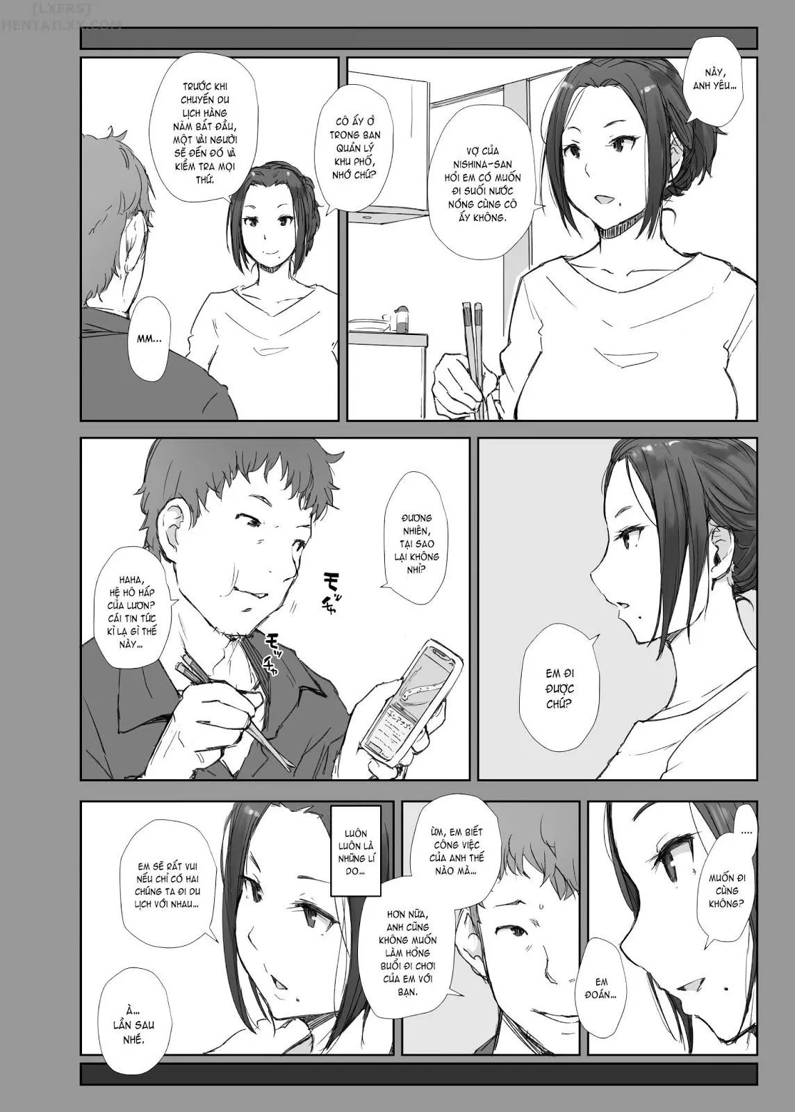 HentaiVN.net - Ảnh 4 - Netorareta Hitozuma to Netorareru Hitozuma [The Wife Being NTR And The Wife Doing NTR] - Chap 1