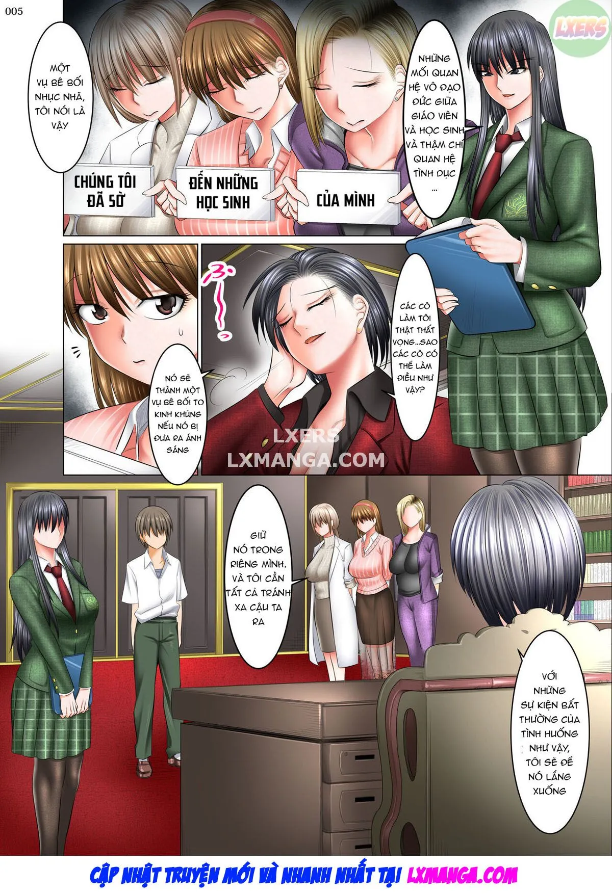 HentaiVN.net - Ảnh 8 - A World Where All Men But Me Are Impotent [Boku Igai Inpo No Sekai Taiiku Kyoushi Hen] - Chap 4 - The School President & Student Council Member Mother | Daughter Edition