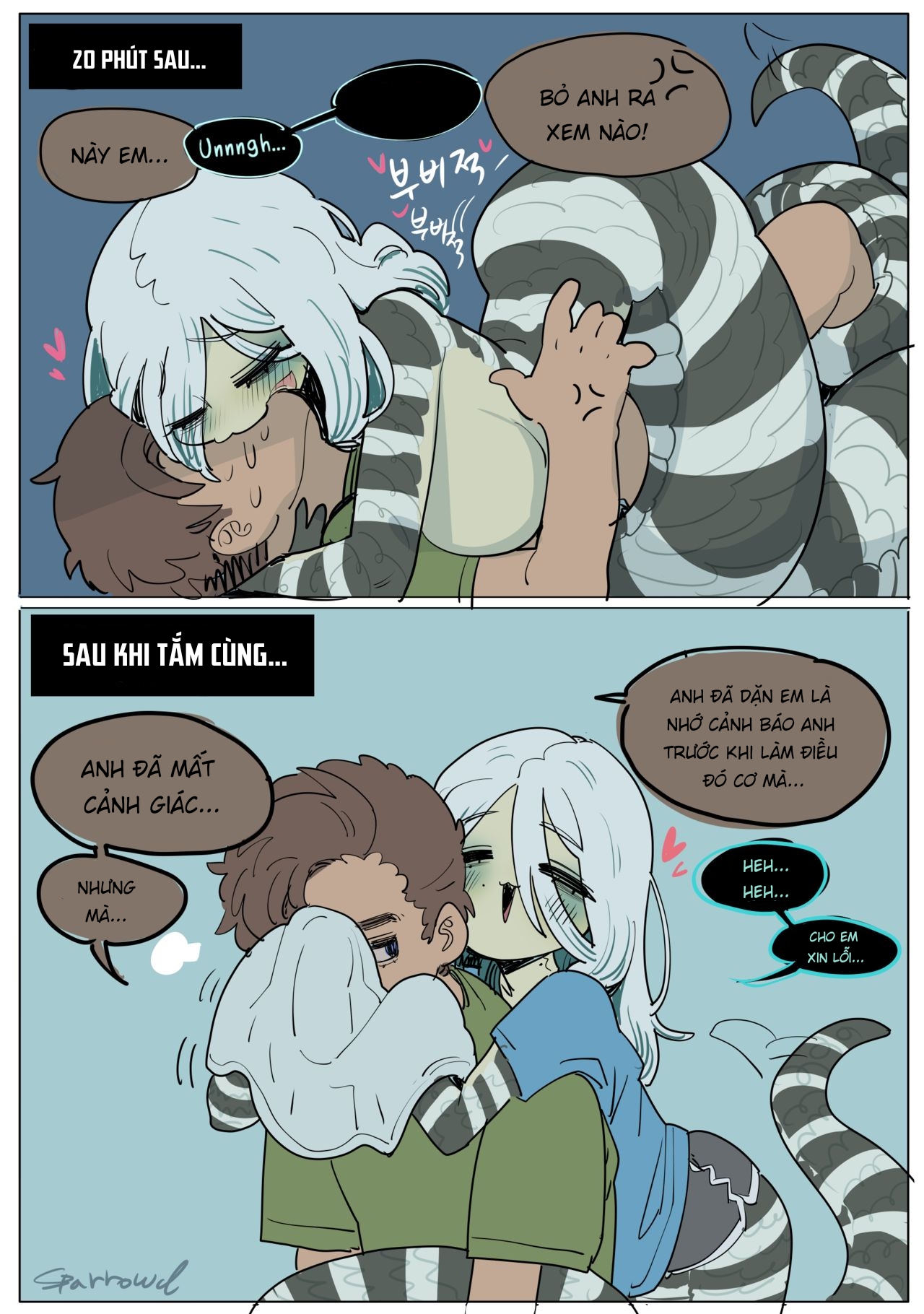 HentaiVN.net - Ảnh 10 - Buổi sáng cùng em rắn. [Good morning Wholesome diligent husband x Lewd sleepy Snake wife] - Oneshot