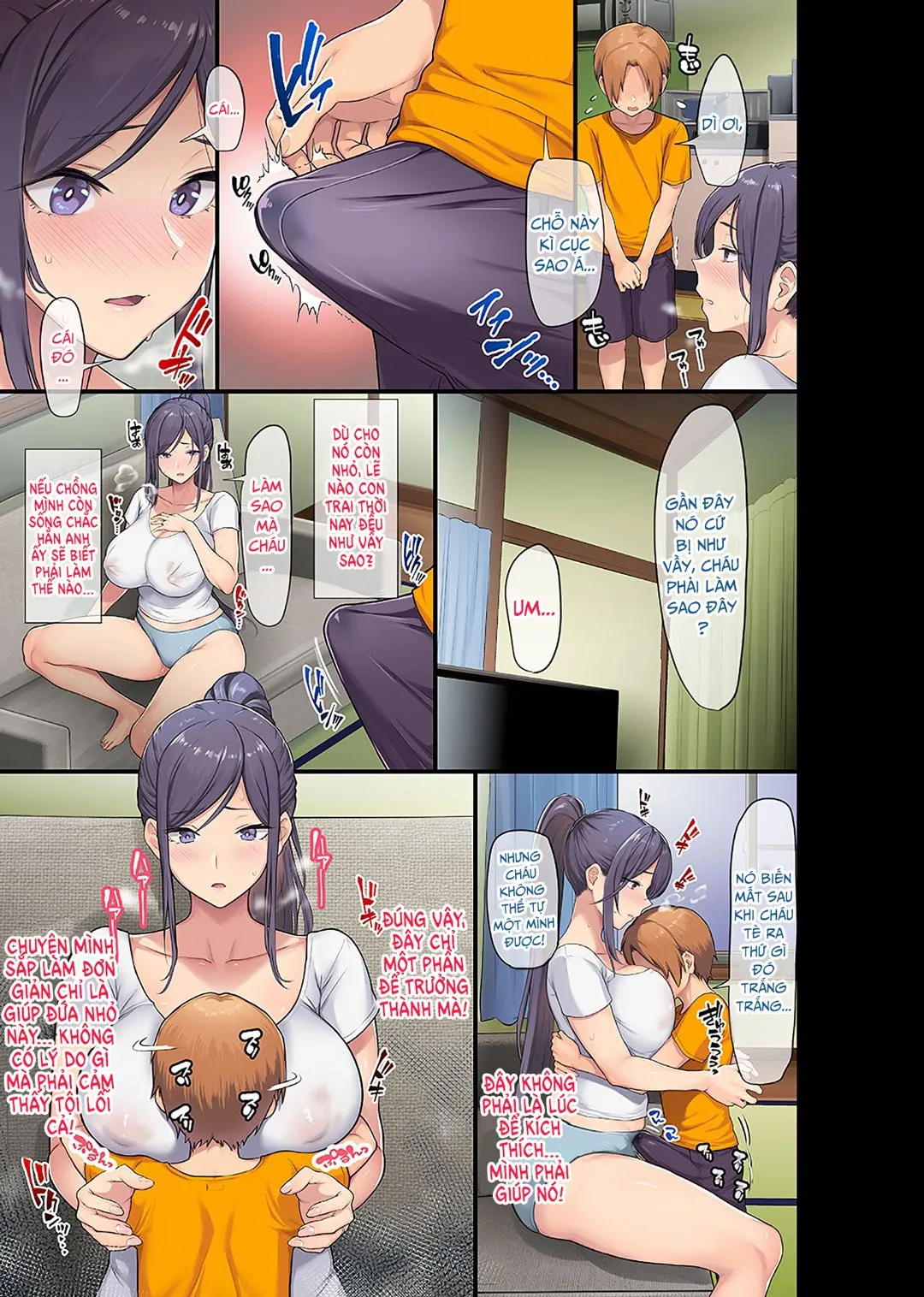 HentaiVN.net - Ảnh 13 - Kyonyuu Miboujin to Musuko no Waruui Otomodachi Honpen Rensai [Giant Boobs Widow and Her Son's Very. Very Bad Friend] - Chap 1