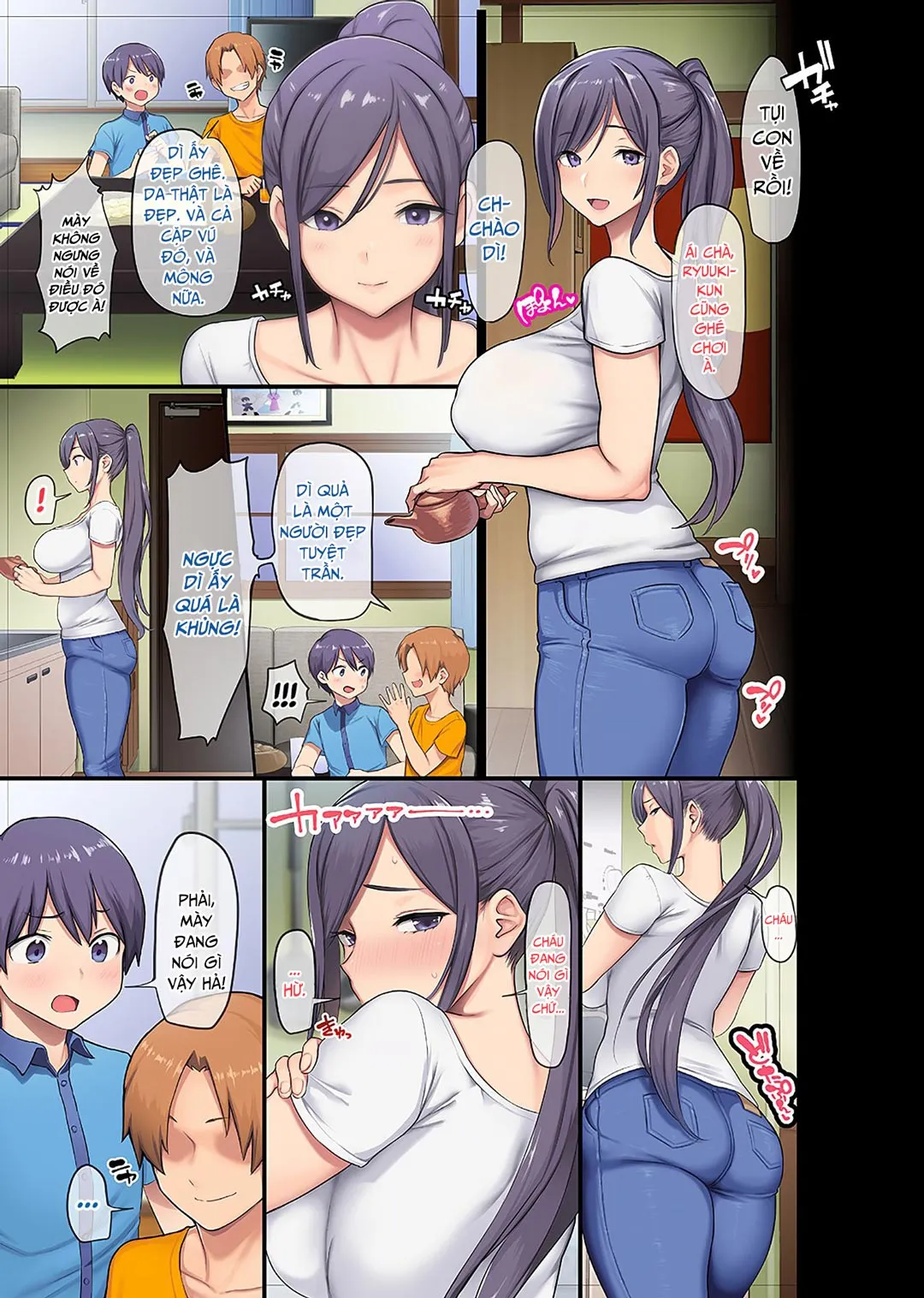 HentaiVN.net - Ảnh 5 - Kyonyuu Miboujin to Musuko no Waruui Otomodachi Honpen Rensai [Giant Boobs Widow and Her Son's Very. Very Bad Friend] - Chap 1