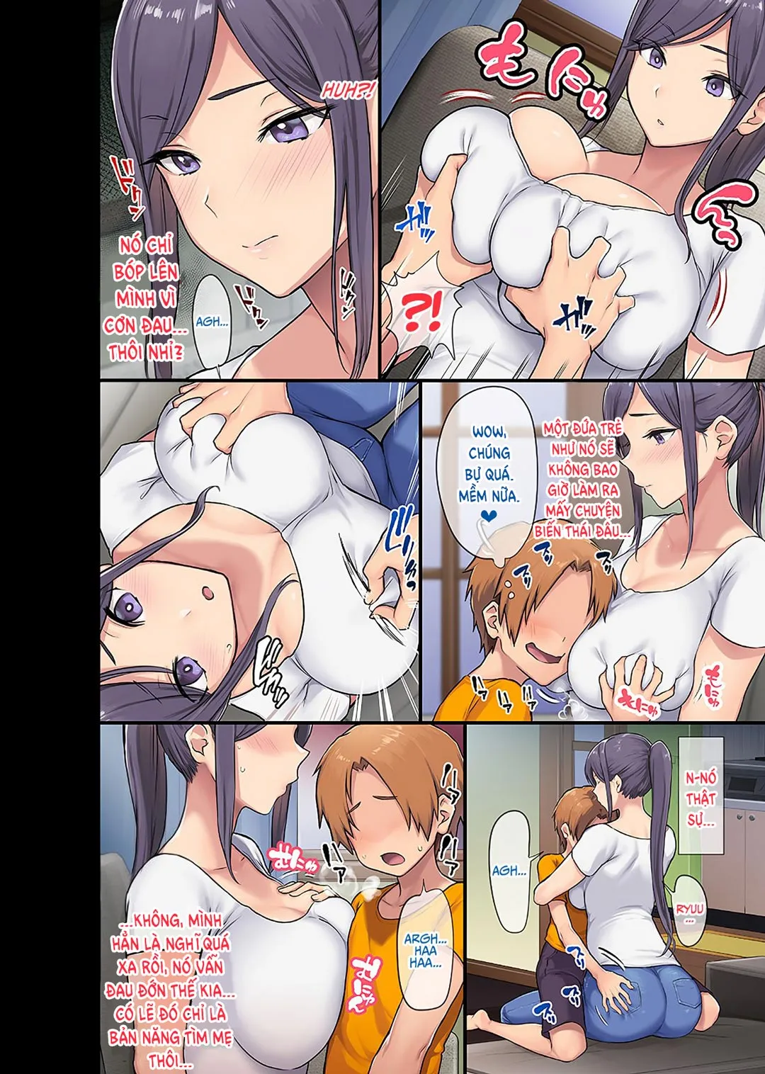 HentaiVN.net - Ảnh 8 - Kyonyuu Miboujin to Musuko no Waruui Otomodachi Honpen Rensai [Giant Boobs Widow and Her Son's Very. Very Bad Friend] - Chap 1