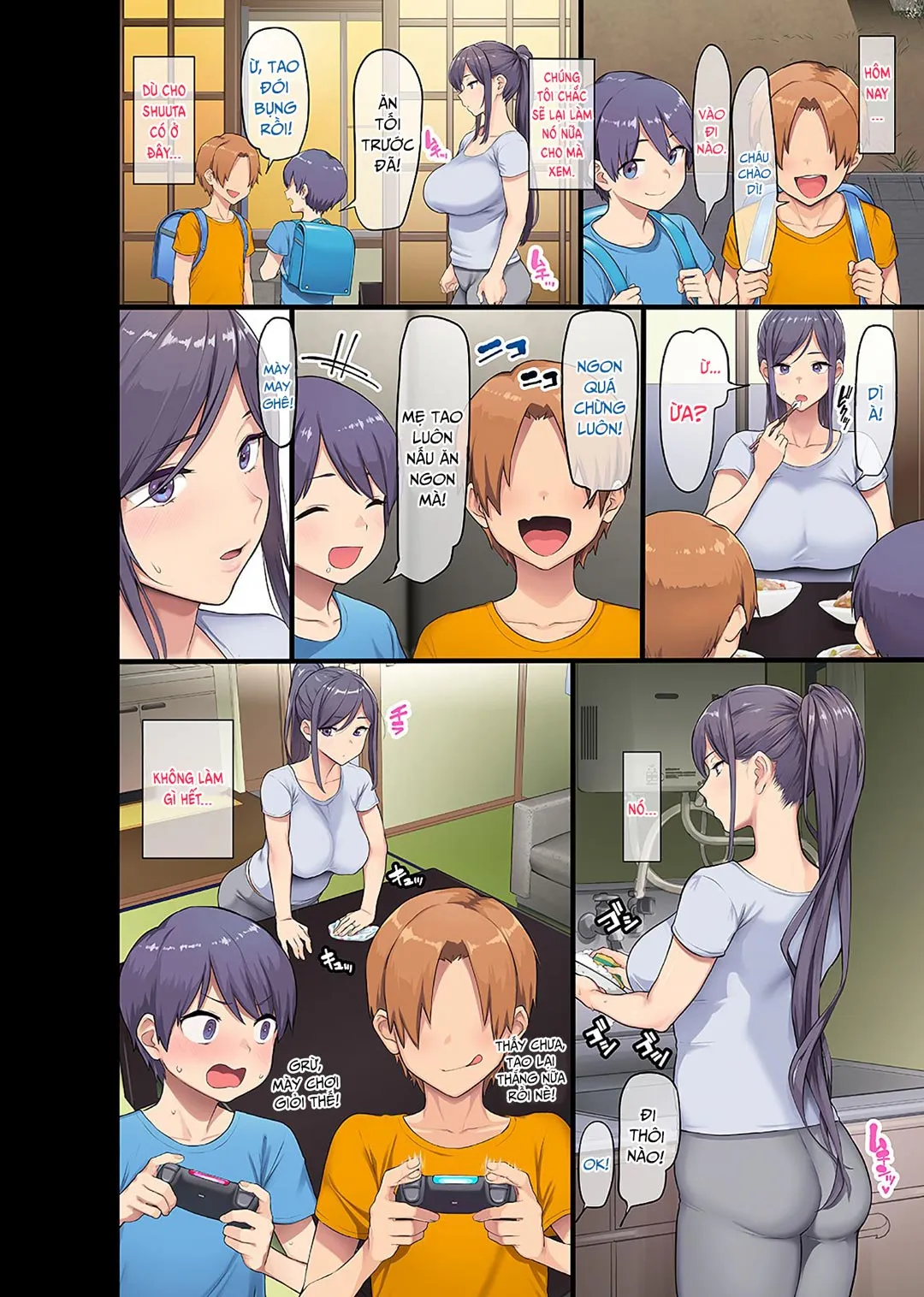 HentaiVN.net - Ảnh 4 - Kyonyuu Miboujin to Musuko no Waruui Otomodachi Honpen Rensai [Giant Boobs Widow and Her Son's Very. Very Bad Friend] - Chap 3 - [END]