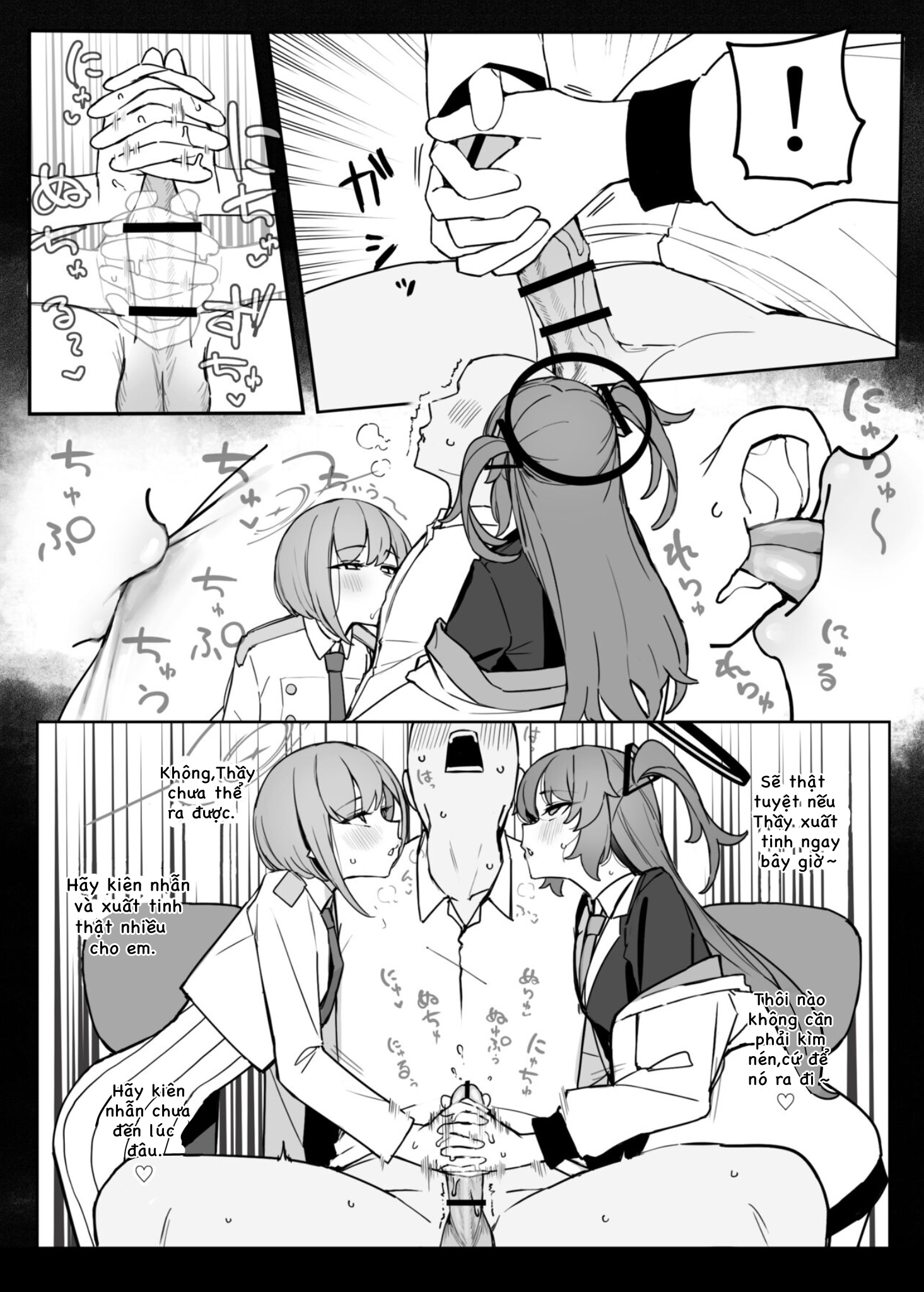 HentaiVN.net - Ảnh 8 - Yuuka,Aoi và sensei chơi threesome - Oneshot Yuuka and Aoi
