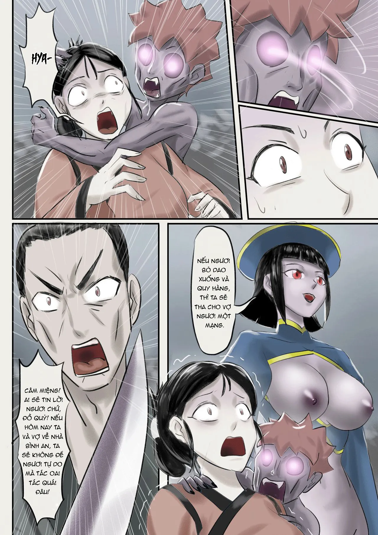 HentaiVN.net - Ảnh 10 - Ma nữ thức tỉnh - Chap 2 - Gia đình tan vỡ và con ku đỏ