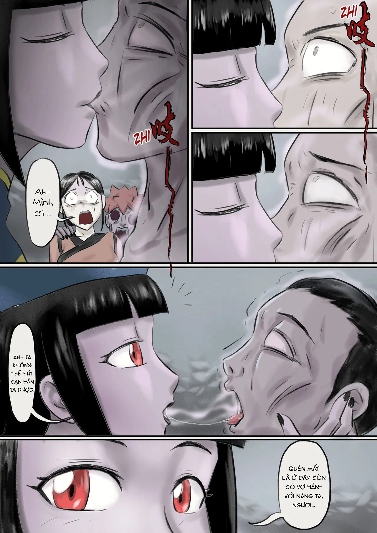 HentaiVN.net - Ảnh 12 - Ma nữ thức tỉnh - Chap 2 - Gia đình tan vỡ và con ku đỏ