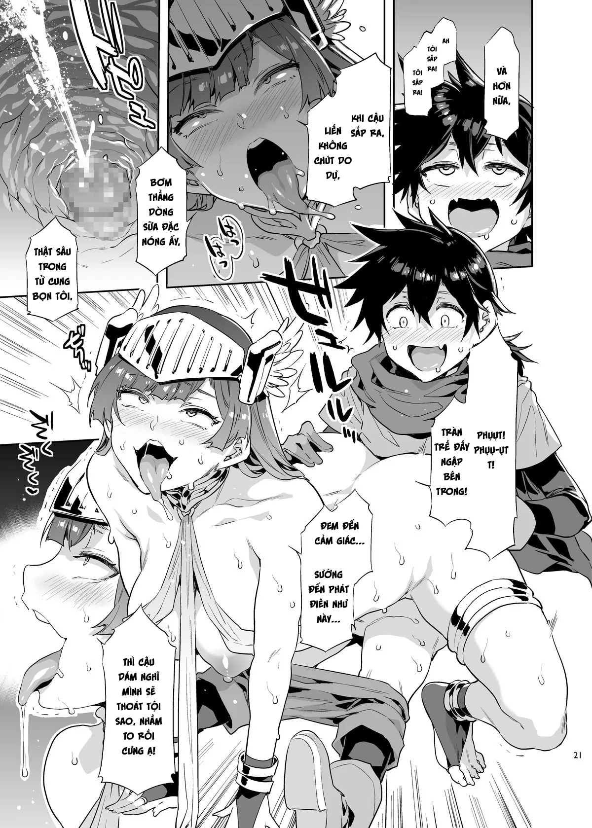 HentaiVN.net - Ảnh 19 - Hảo hán phịch thủ thiếu niên! [Seiyoku ni Shoujiki Sugiru Shota Yuusha] - Oneshot