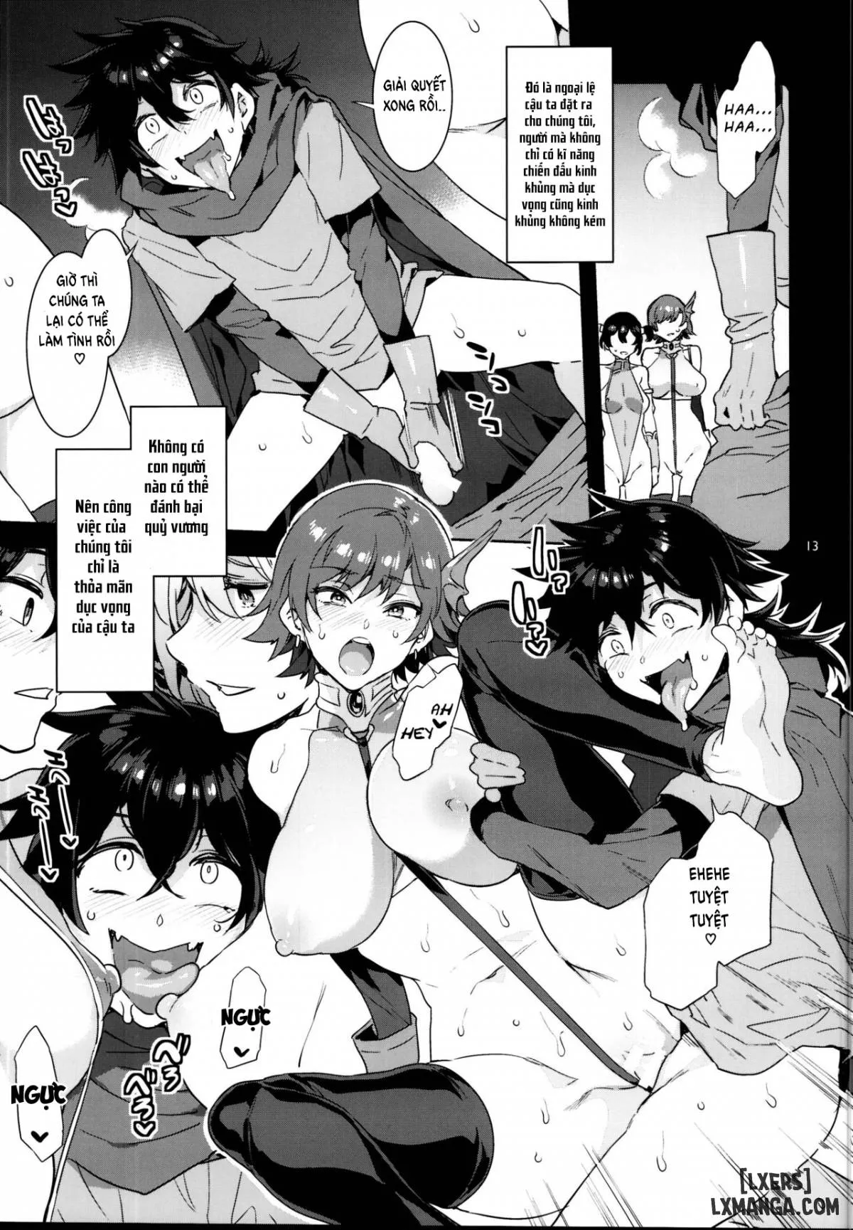 HentaiVN.net - Ảnh 12 - Hảo hán phịch thủ thiếu niên! [Seiyoku ni Shoujiki Sugiru Shota Yuusha] - Chapter 1