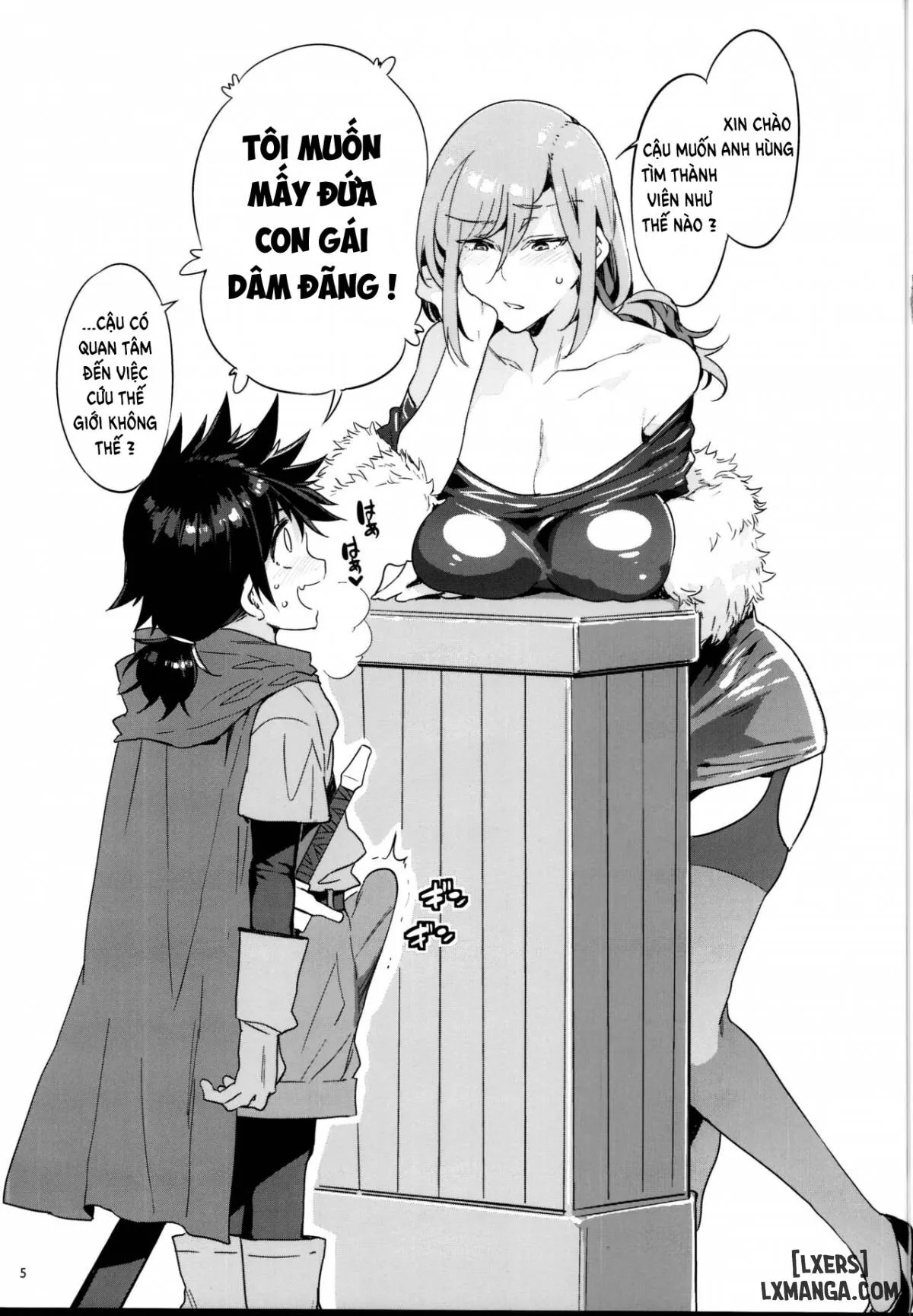 HentaiVN.net - Ảnh 4 - Hảo hán phịch thủ thiếu niên! [Seiyoku ni Shoujiki Sugiru Shota Yuusha] - Chapter 1