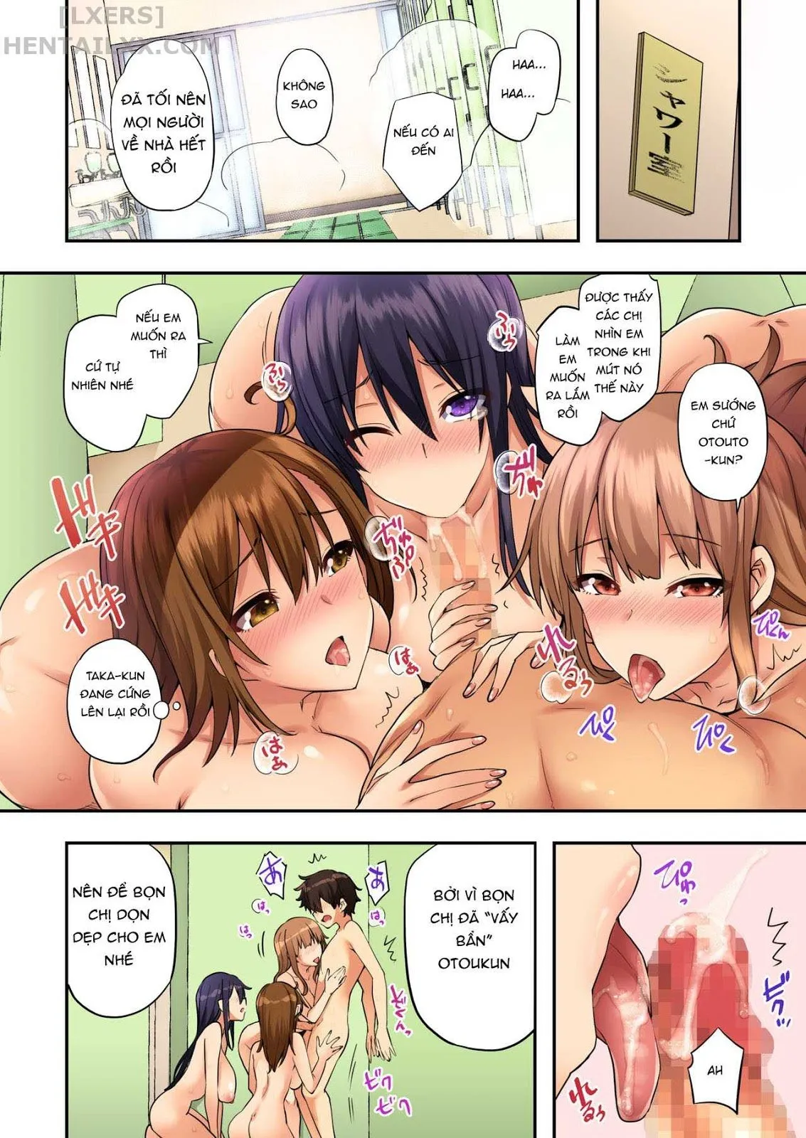 HentaiVN.net - Ảnh 35 - Onee-chan no Wasuremono o Todoke ni Kita Hazu nanoni [3 vs 1 Volleyball Match] - Oneshot - Có che