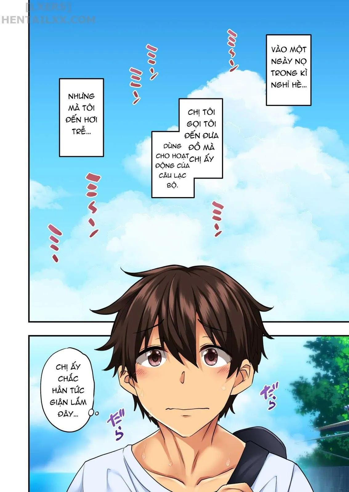 HentaiVN.net - Ảnh 5 - Onee-chan no Wasuremono o Todoke ni Kita Hazu nanoni [3 vs 1 Volleyball Match] - Oneshot - Có che